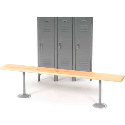 Global Industrial Locker Room Bench Hardwood With Steel Tube Pedestal Legs 670183 - Image 3