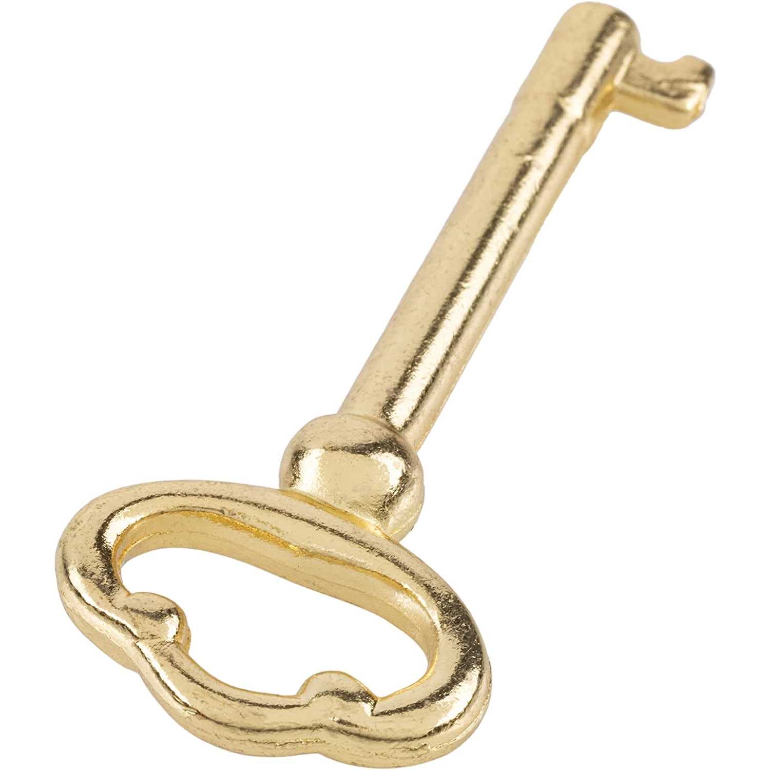 UNIQANTIQ HARDWARE SUPPLY Hollow Barrel Brass Plated Skeleton Key for Antique Cabinet Doors - Image 3