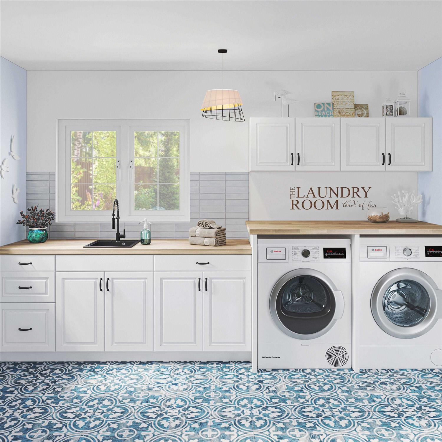 Project Source Cheyenne White 24-in W x 30-in H x 12.56-in D White Door Wall Ready To Assemble Cabinet W2430R - Image 3