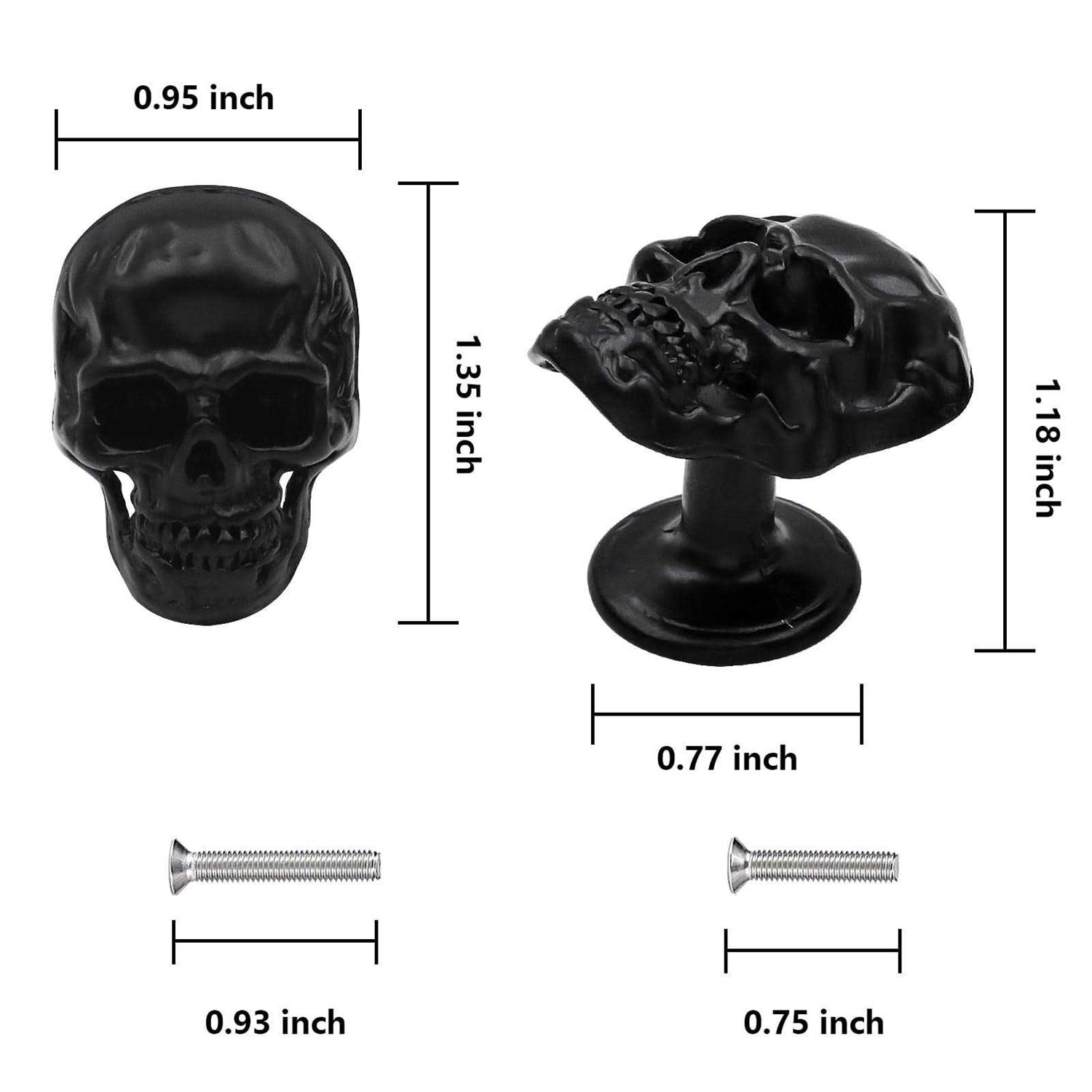 MUMIAO 6 Pack Skull Skeleton Drawer Knobs Vintage Single Hole Cabinets Pulls for Drawer Wardrobes Bookcases Dresser Closets Hardware Furniture - Image 5