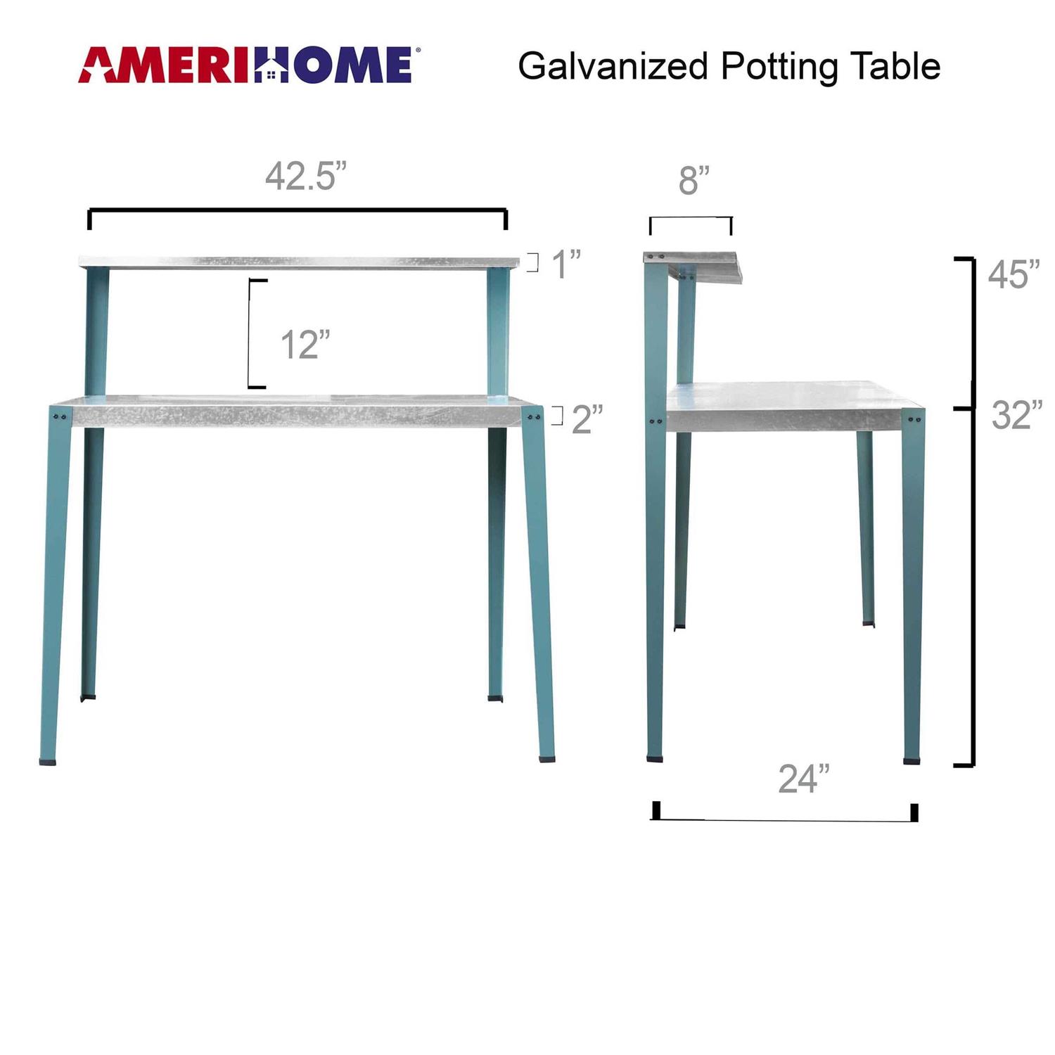 AmeriHome Multi-Use Steel Table/Work Bench with Teal Legs - Image 4