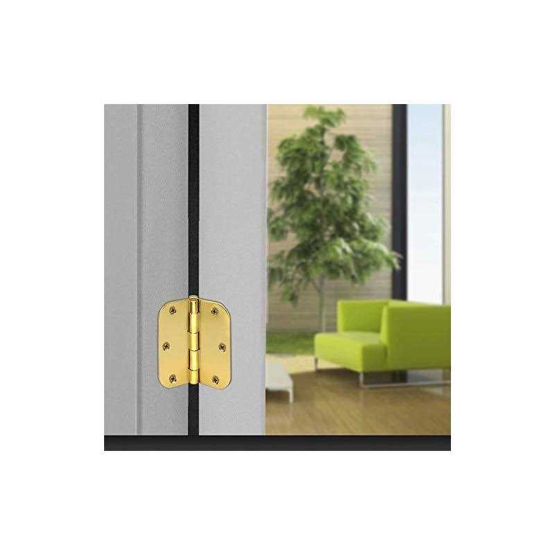 Goldentimehardware 3.5 x 3.5 door hinges with 5/8 radius corners polished brass - Image 4
