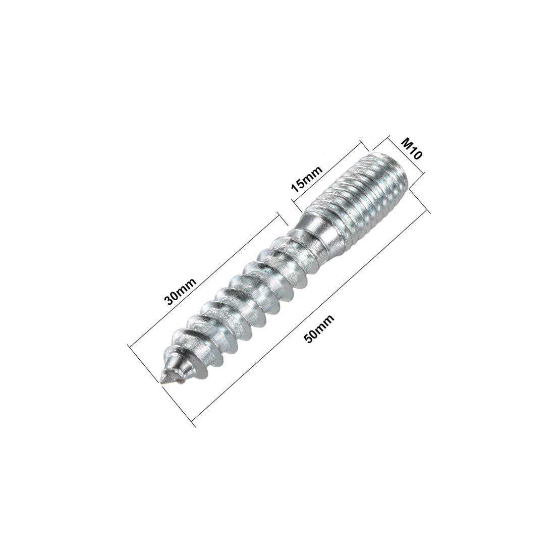 uxcell Hanger Bolts Double Headed Bolt Self-Tapping Screw Wood Joint Furniture Legs - Image 5
