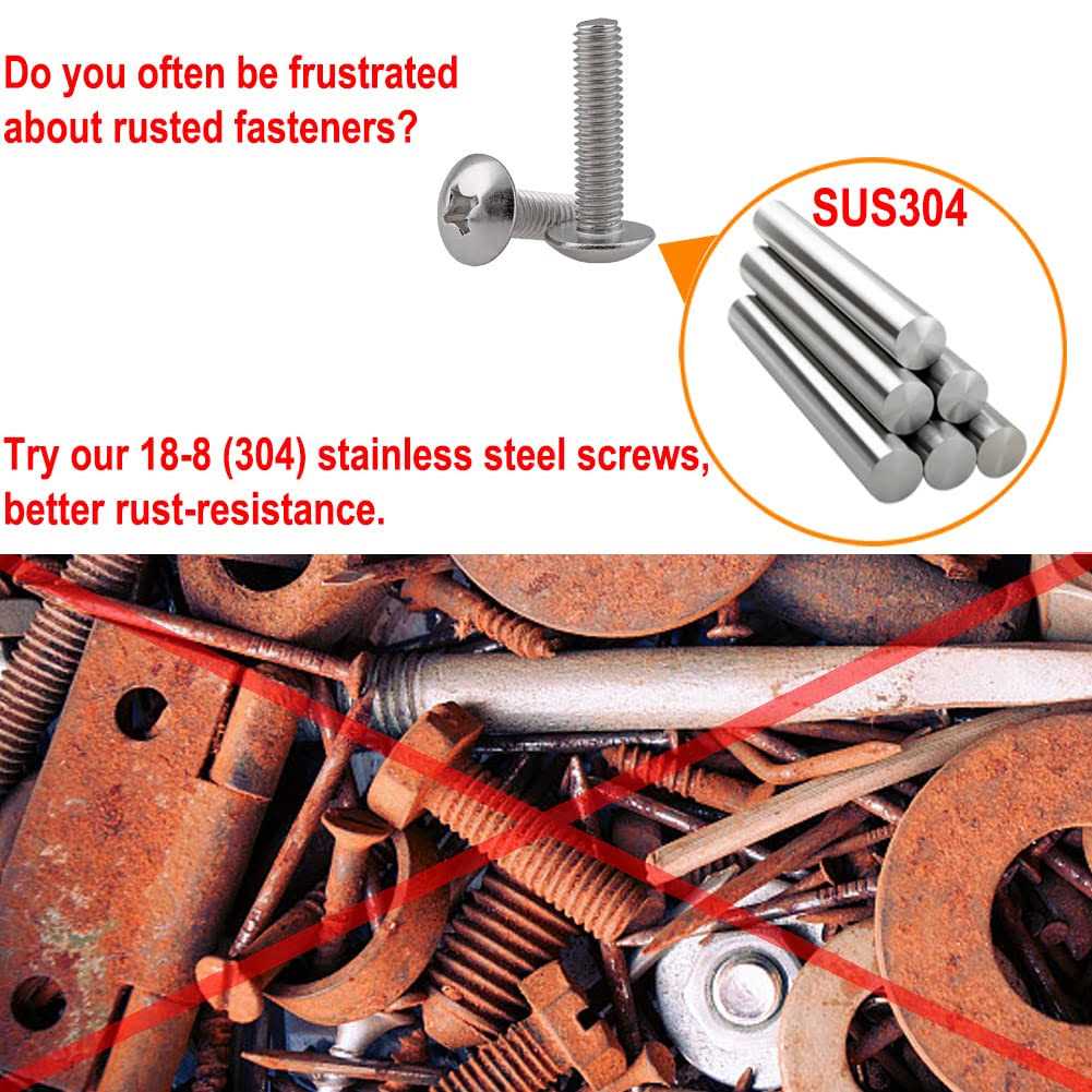 Adiyer 40-Pack Metric M4 x Machine Screws for Cabinet Drawer Knob Pull Handle - Image 3