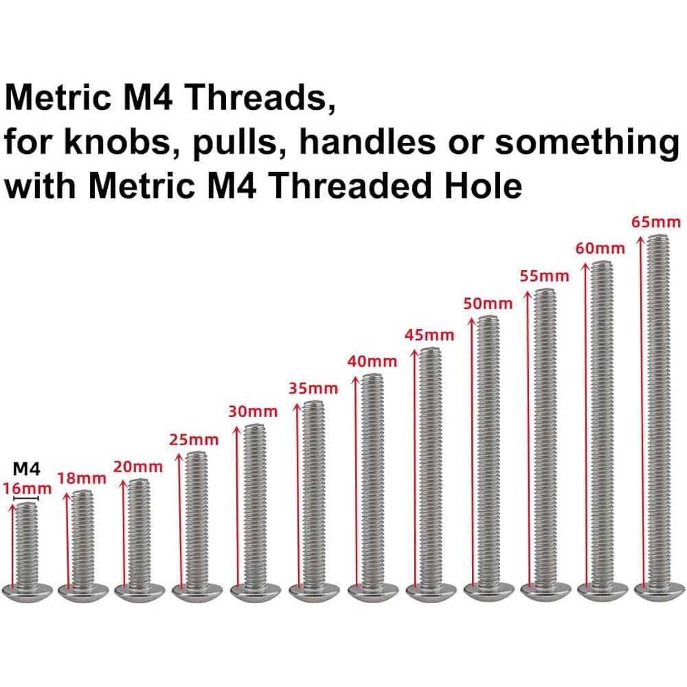 Adiyer 40-Pack Metric M4 x Machine Screws for Cabinet Drawer Knob Pull Handle - Image 5