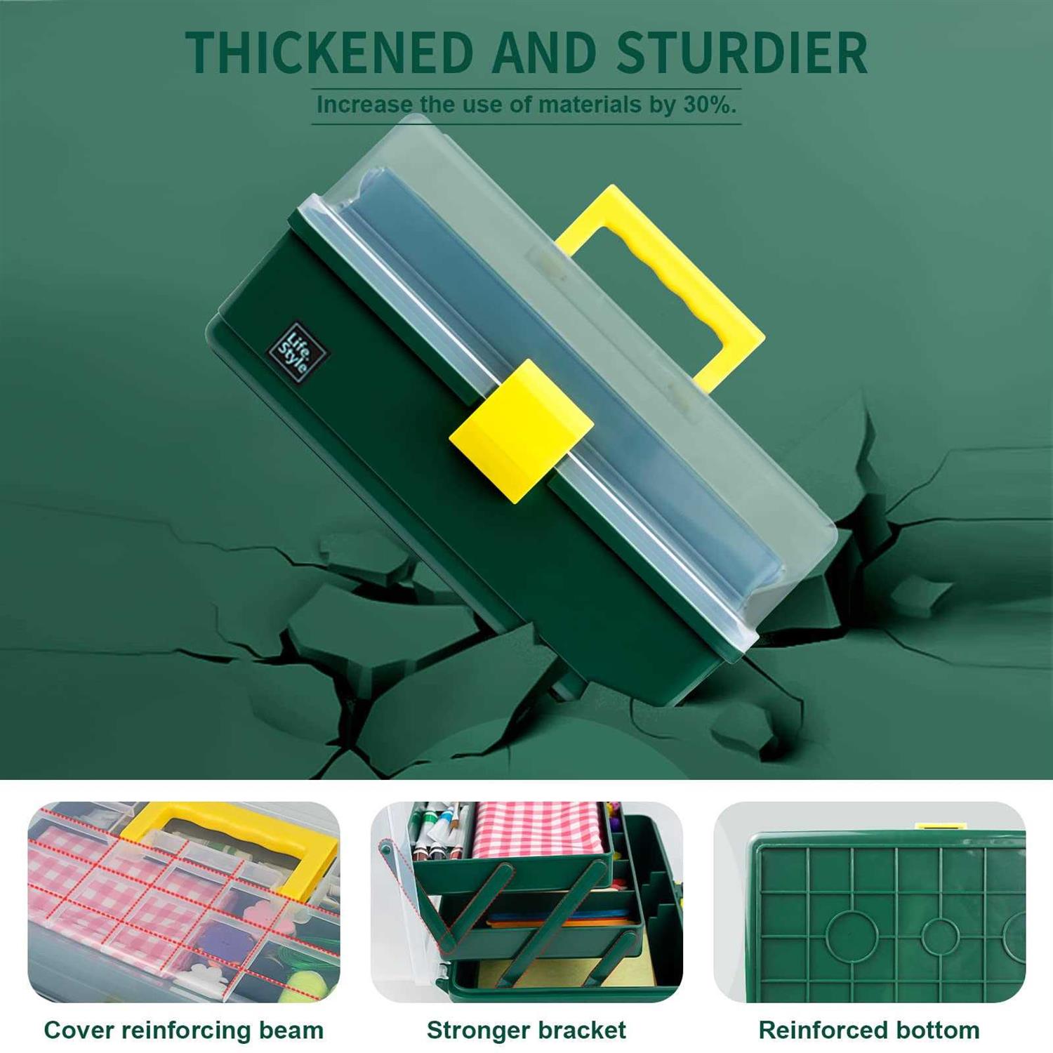 Creahaus Craft Storage Box with 3 - Image 3