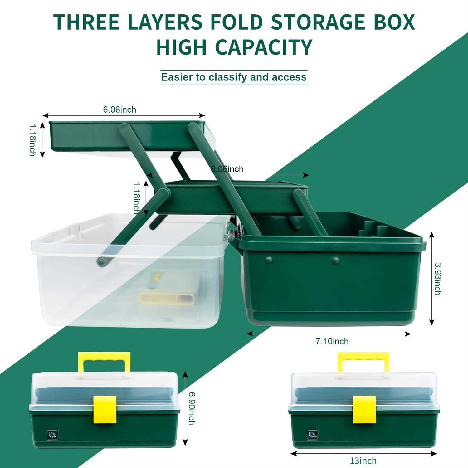 Creahaus Craft Storage Box with 3 - Image 4