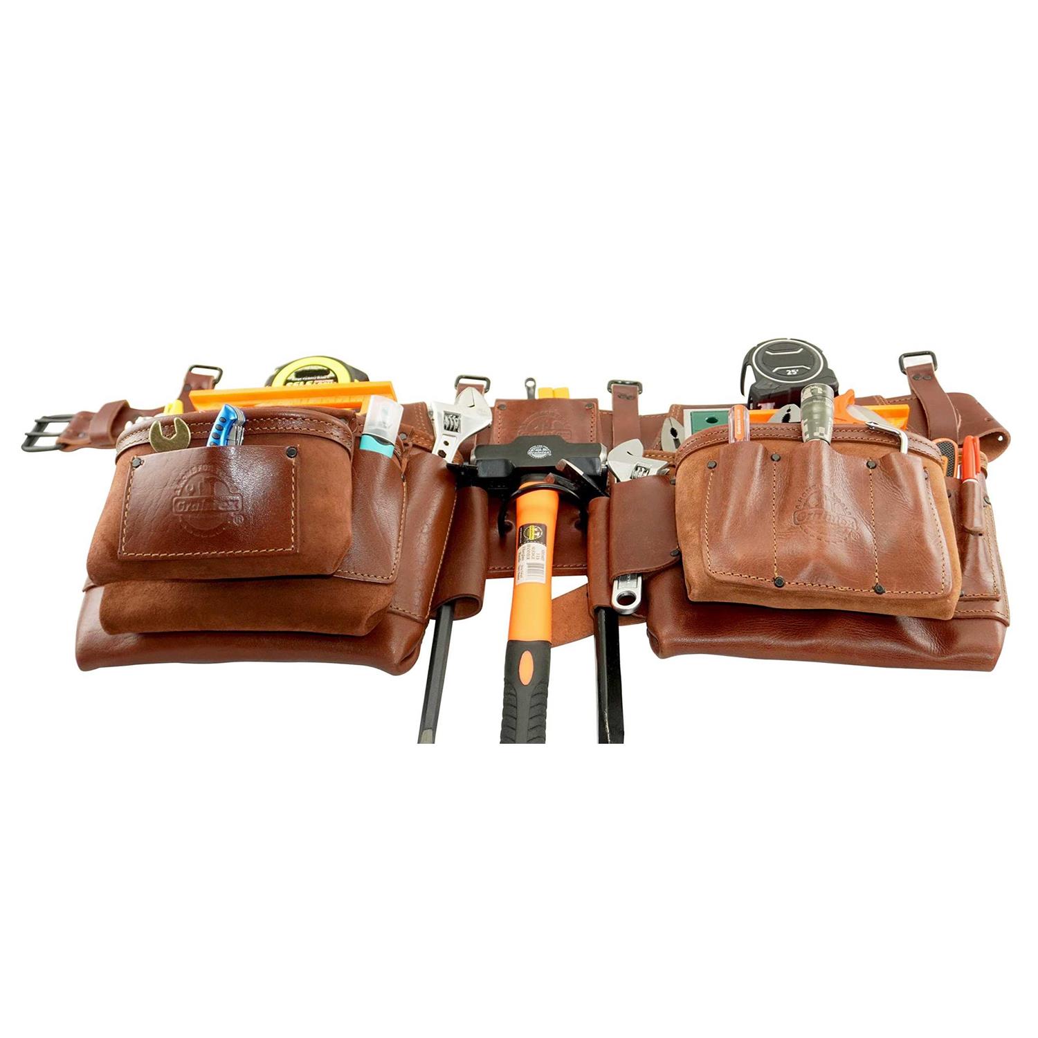 Graintex Ad2539 4 Piece 14 Pocket Framers Professional Tool Belt Ambassador Series Grain Leather - Image 3