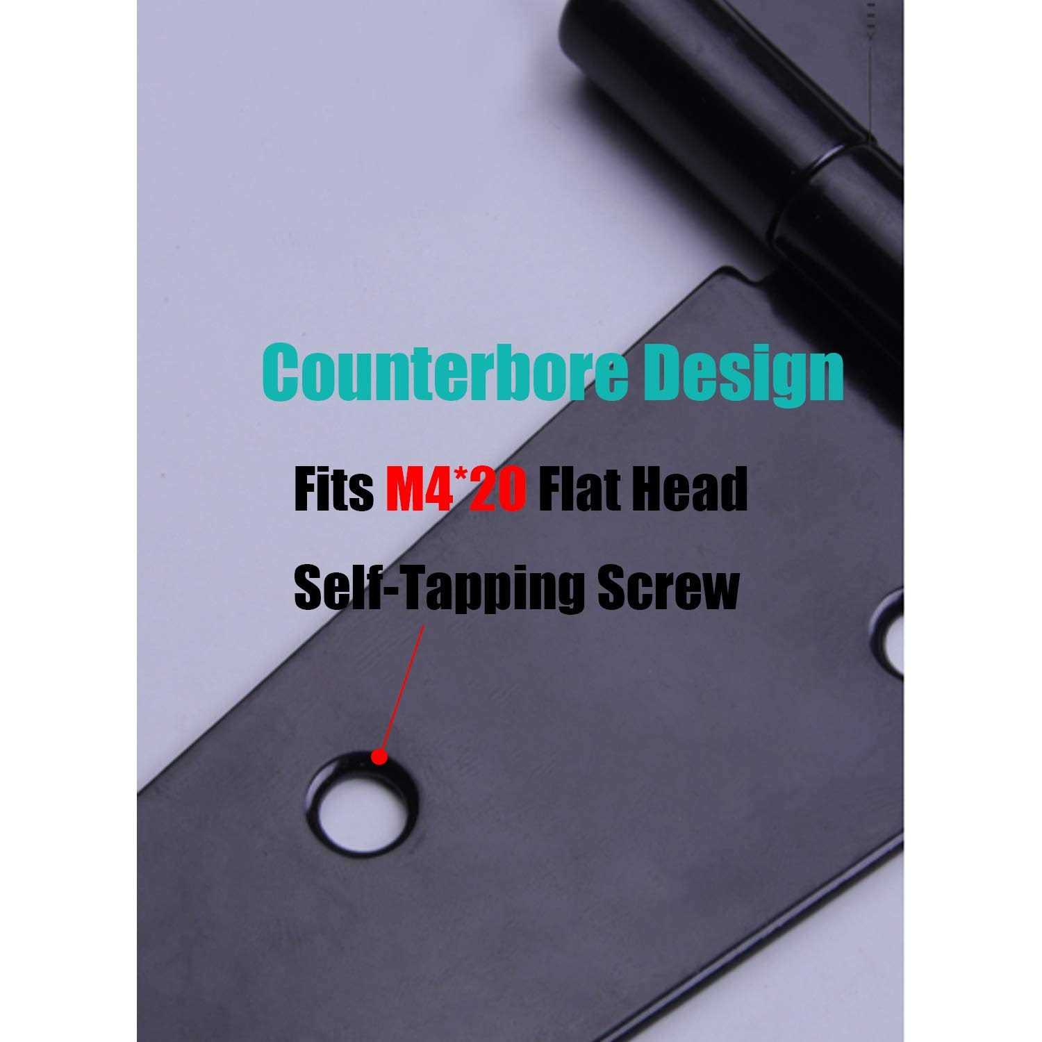 HLMOptimo Heavy Duty T Hinge Tee Hinge T Strap Hinge Shed Hinge Gate Hinge Barn Hinge Fence Hinge Door Hinge Wrought Rustproof All Size Black - Image 3