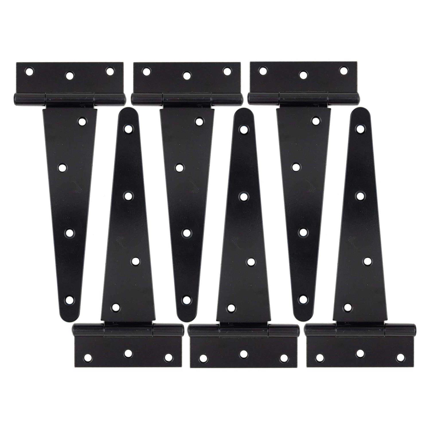 HLMOptimo Heavy Duty T Hinge Tee Hinge T Strap Hinge Shed Hinge Gate Hinge Barn Hinge Fence Hinge Door Hinge Wrought Rustproof All Size Black