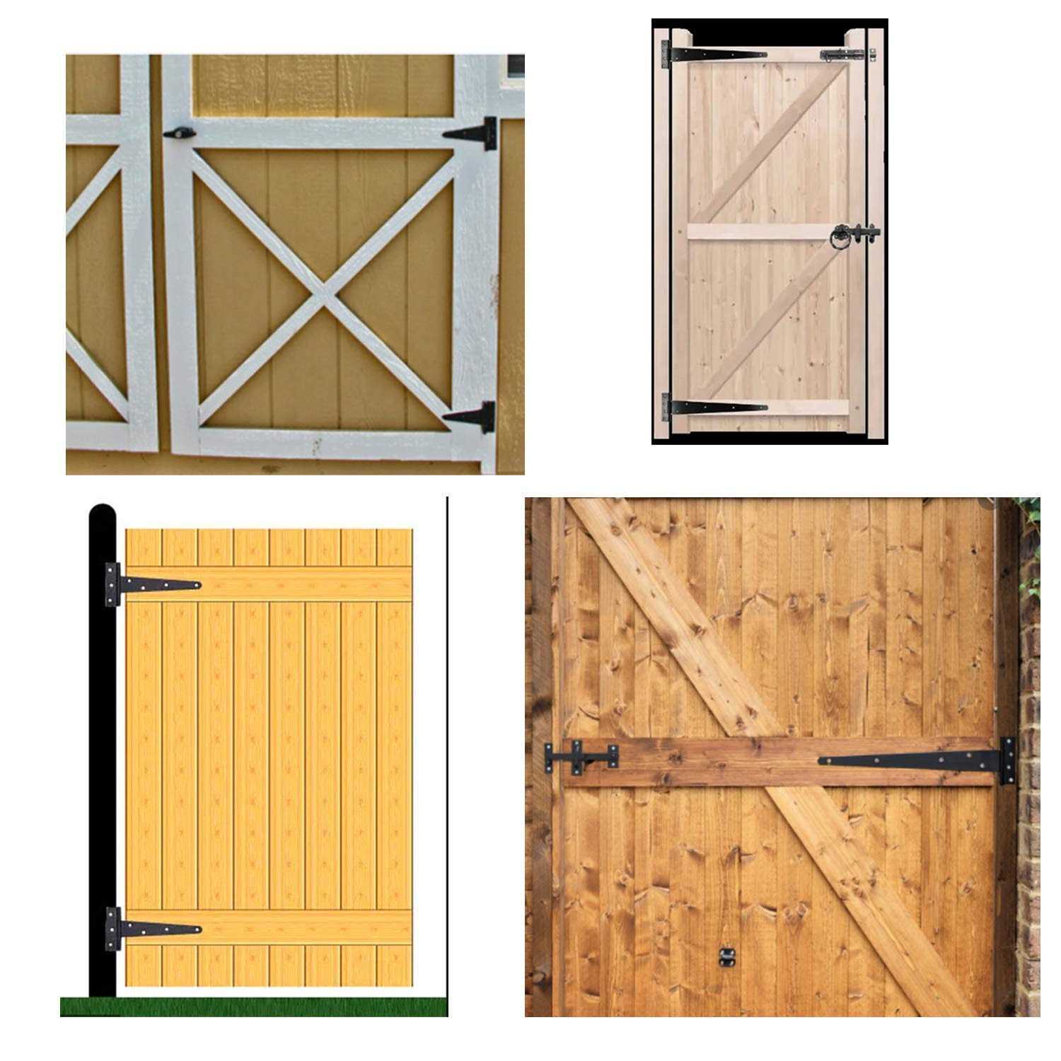 HLMOptimo Heavy Duty T Hinge Tee Hinge T Strap Hinge Shed Hinge Gate Hinge Barn Hinge Fence Hinge Door Hinge Wrought Rustproof All Size Black - Image 2