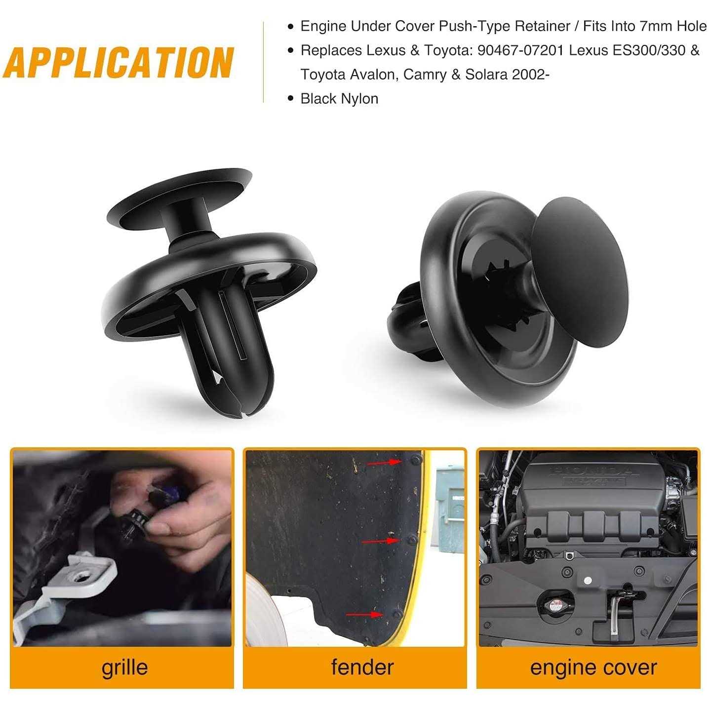 Gooacc GRC-32 100 Pcs 100pcs Type Retainer for Lexus Toyota Body - Image 5
