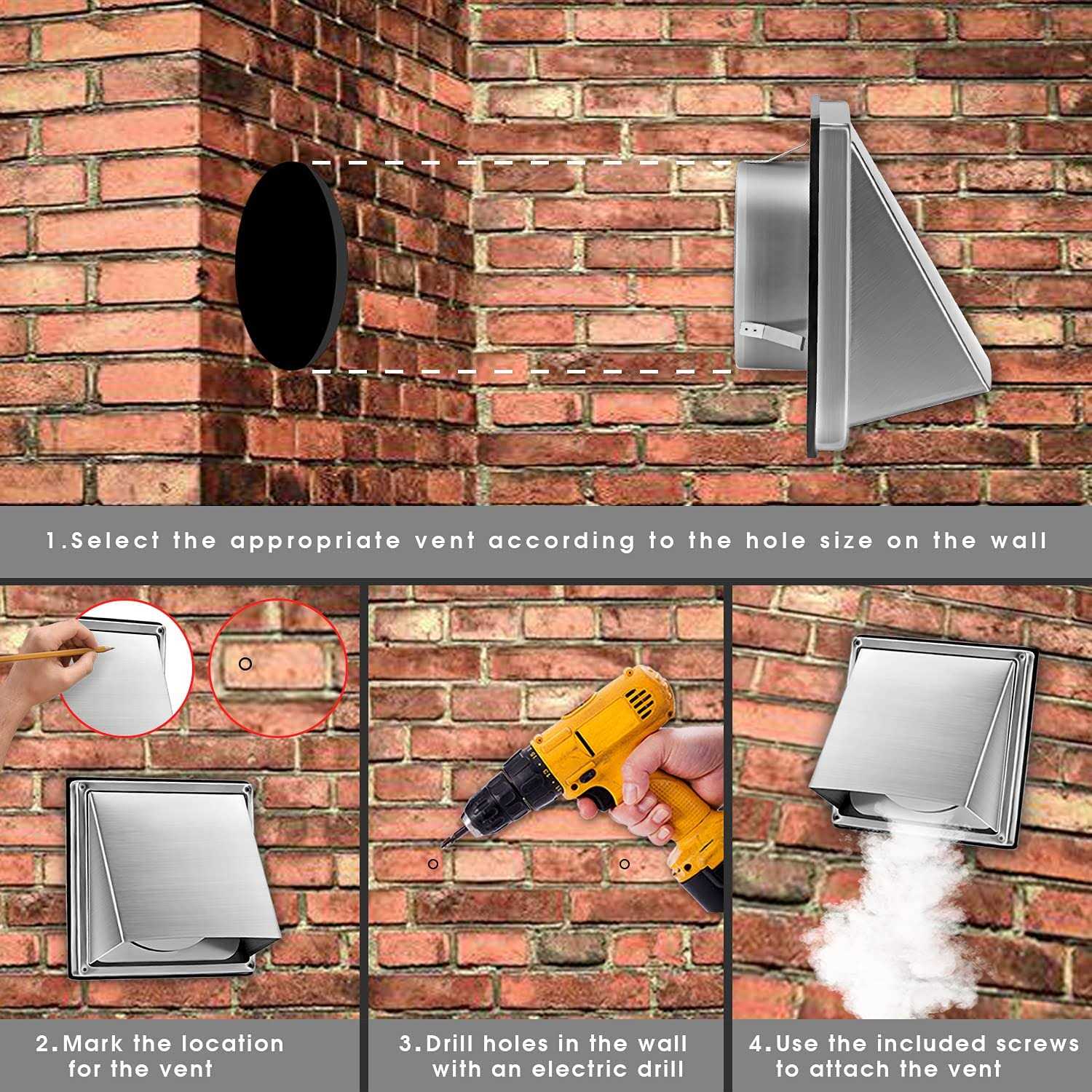 Fresh Speed External Extractor Wall Vent Cushioned Non Return Flap - Image 3