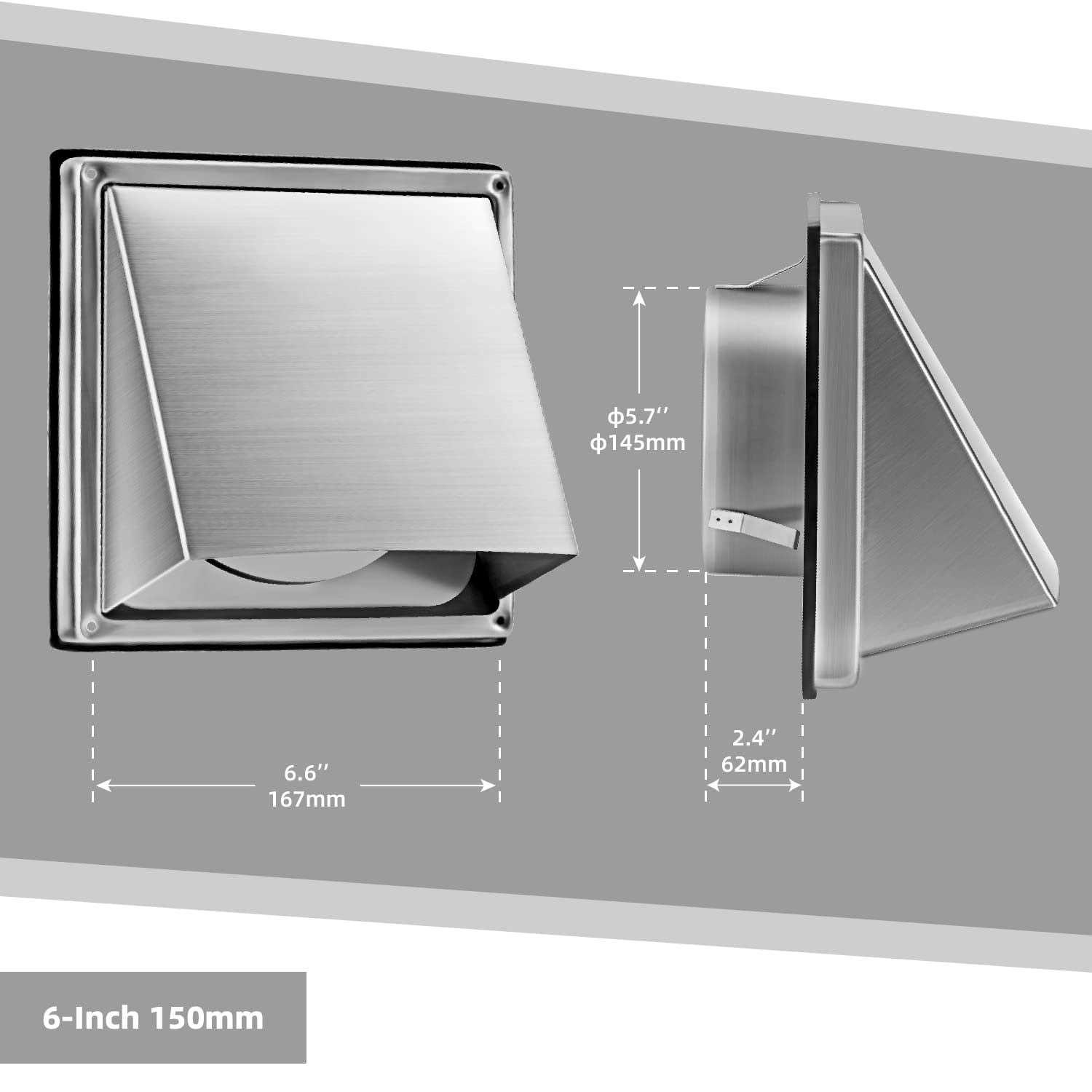 Fresh Speed External Extractor Wall Vent Cushioned Non Return Flap - Image 4