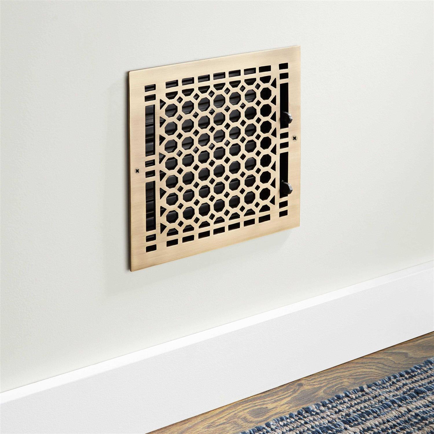 Signature Hardware Honeycomb Brass Wall Register - Image 3