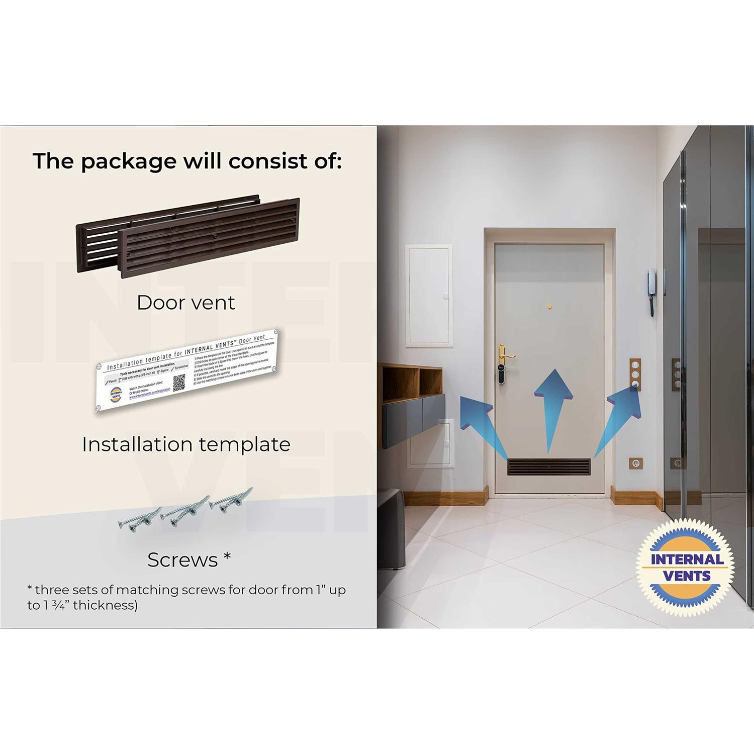 Internal Vents Door Vent for Interior Doors 16 7/8 x 3 - Image 4