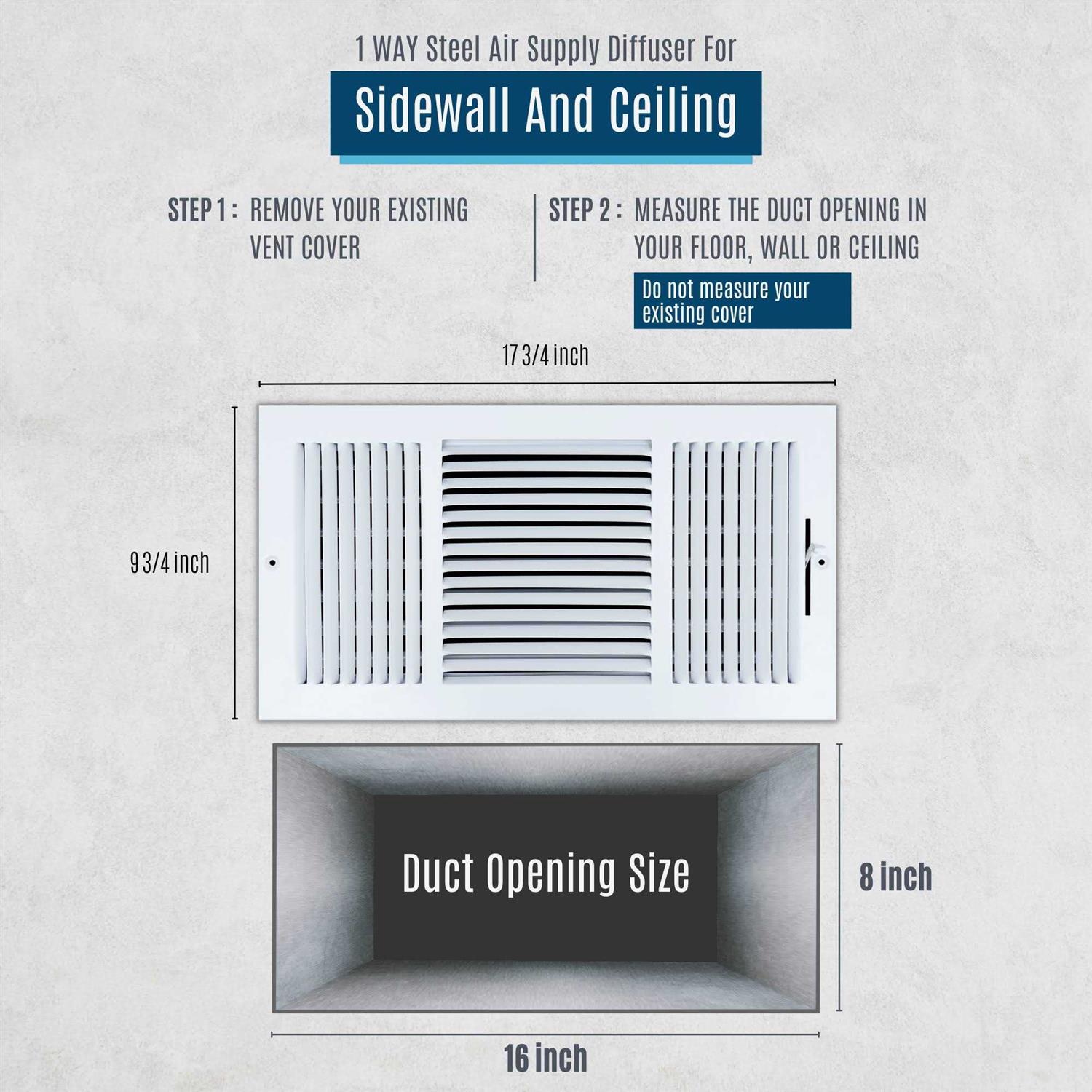 Handua Duct Opening Way Steel Air Supply Diffuser for Sidewall and Ceiling - Image 3