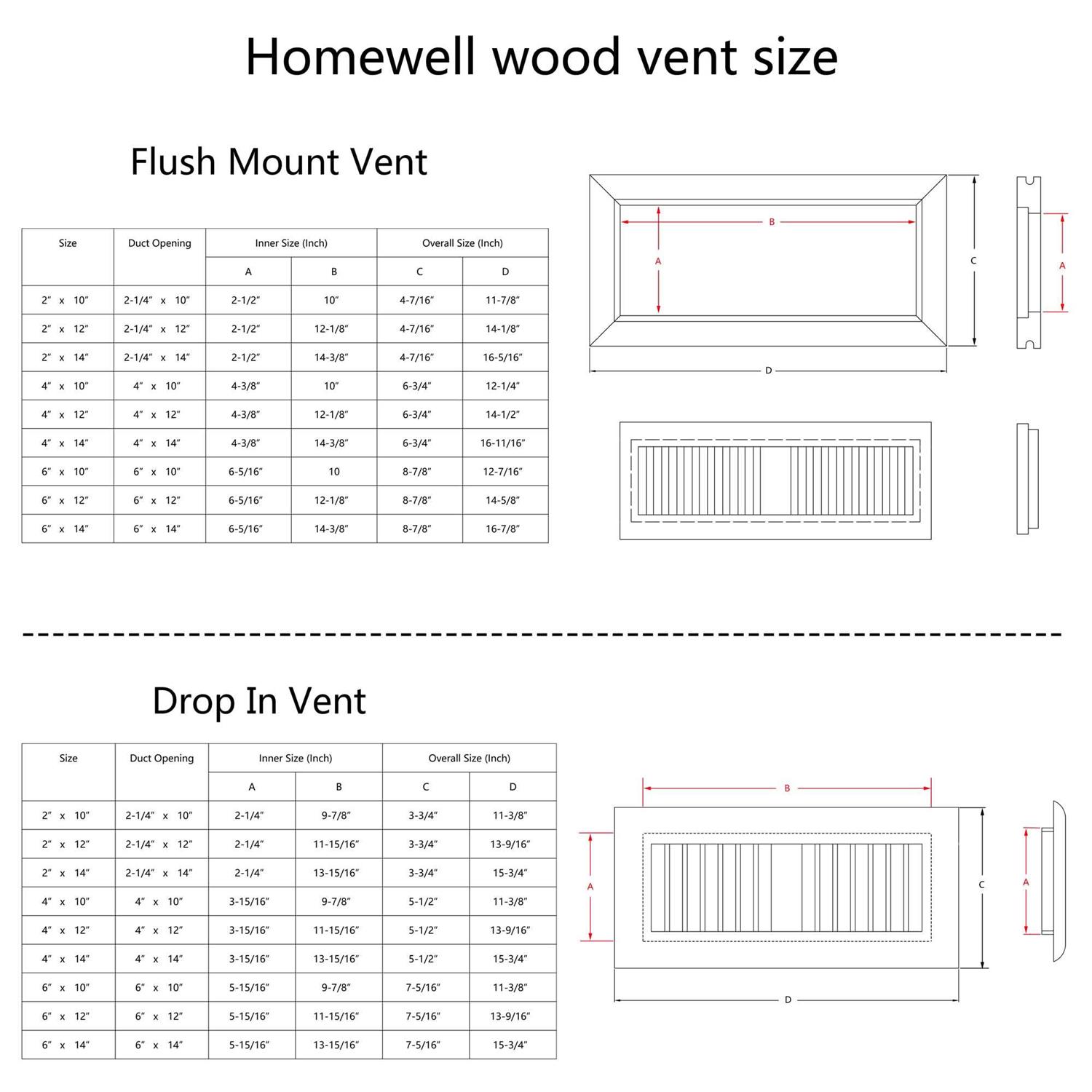 Homewell Oak Wood Floor Register Vent - Image 3