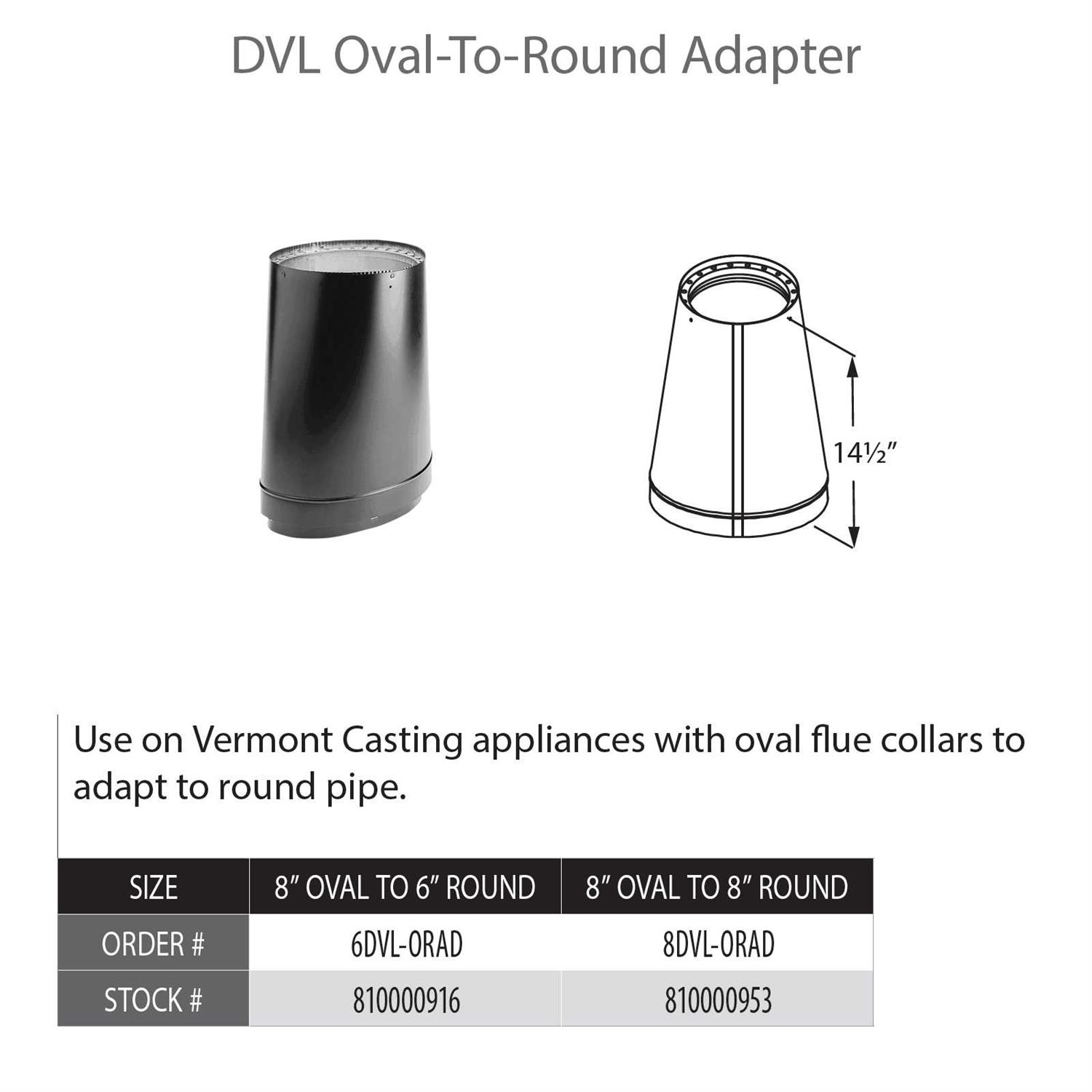 DuraVent 6DVL-ORAD DVL Oval to Round Adapter - Image 5