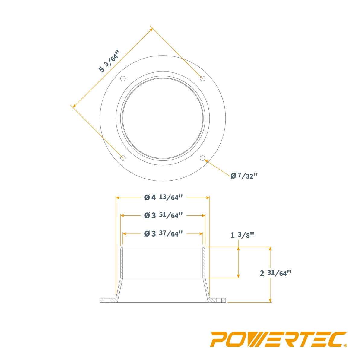 POWERTEC 70126 4-Inch Inlet Flange 70126-P2 - Image 3