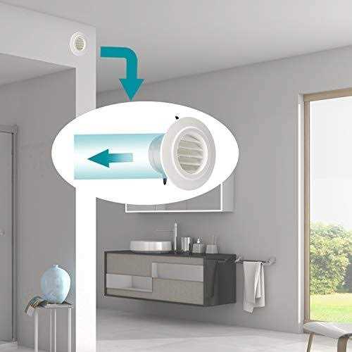 HG Power Round Air Vent ABS Louver Grille Cover White Soffit Vent with Built-in Fly Screen Mesh for Bathroom Office - Image 4