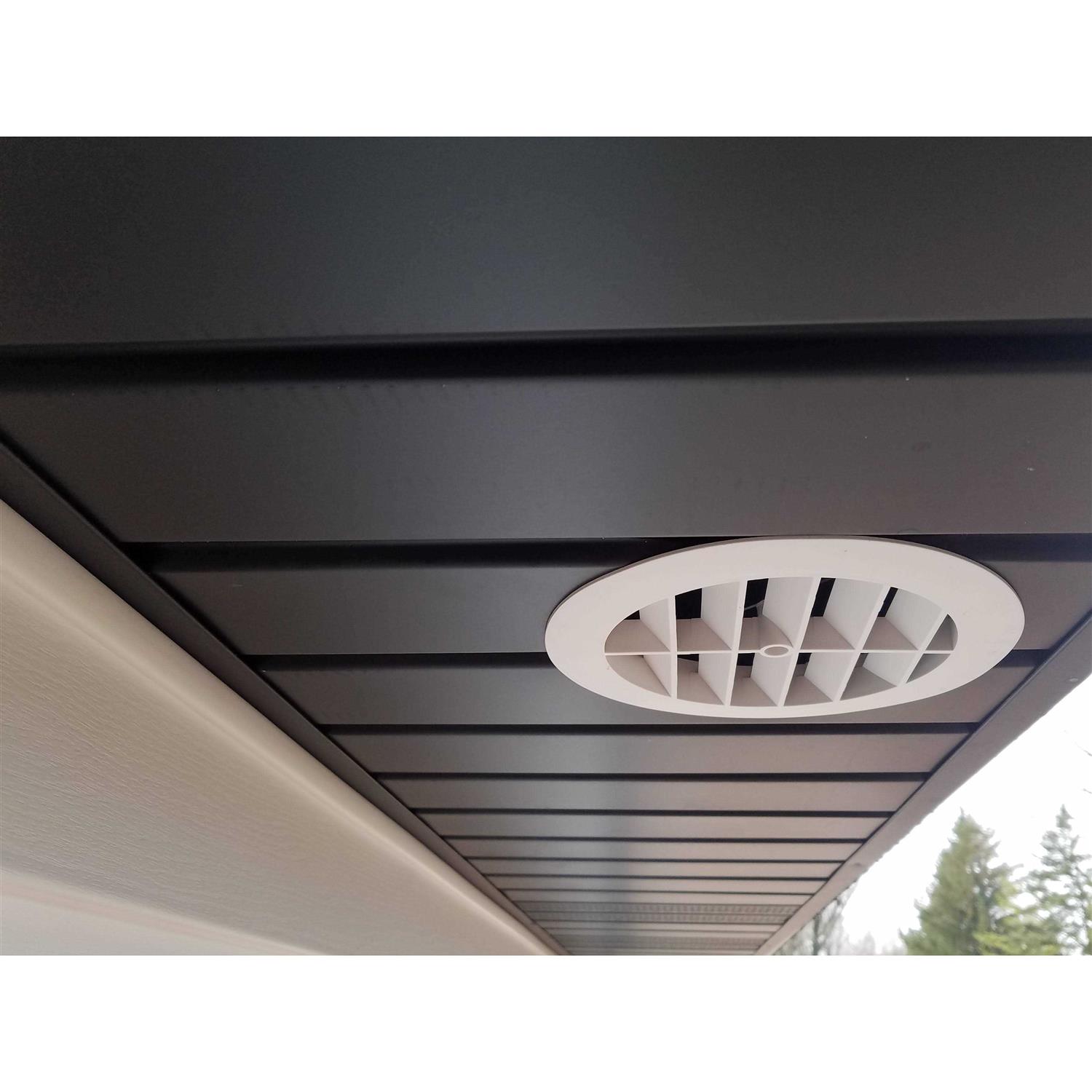 Gibraltar Building Products 8 in. x 9.25 in. Round White Weather Resistant Plastic Soffit Vent for 4 in. Ducts - Image 5