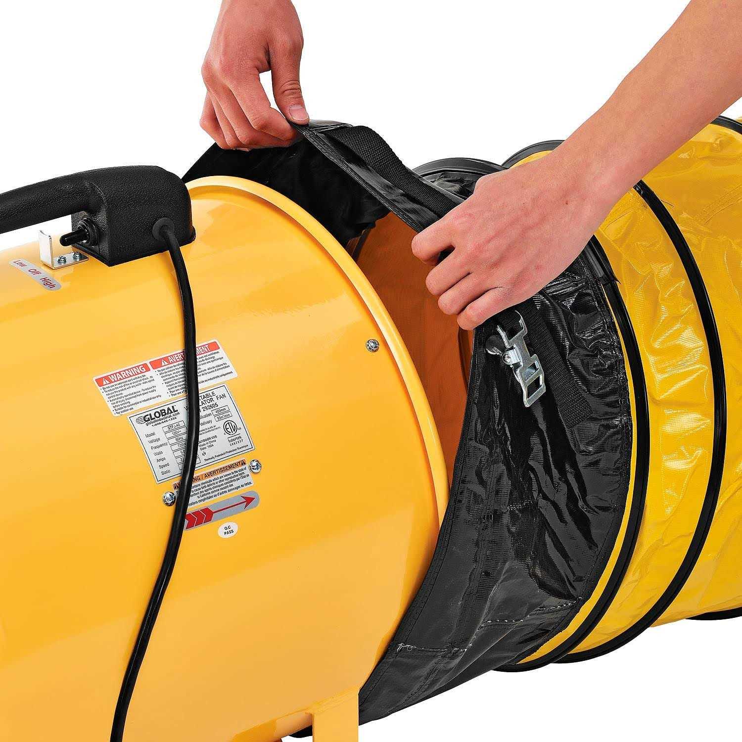 Global Industrial 292595 Flame Retardant Flexible Duct For 16 Fan - Image 5