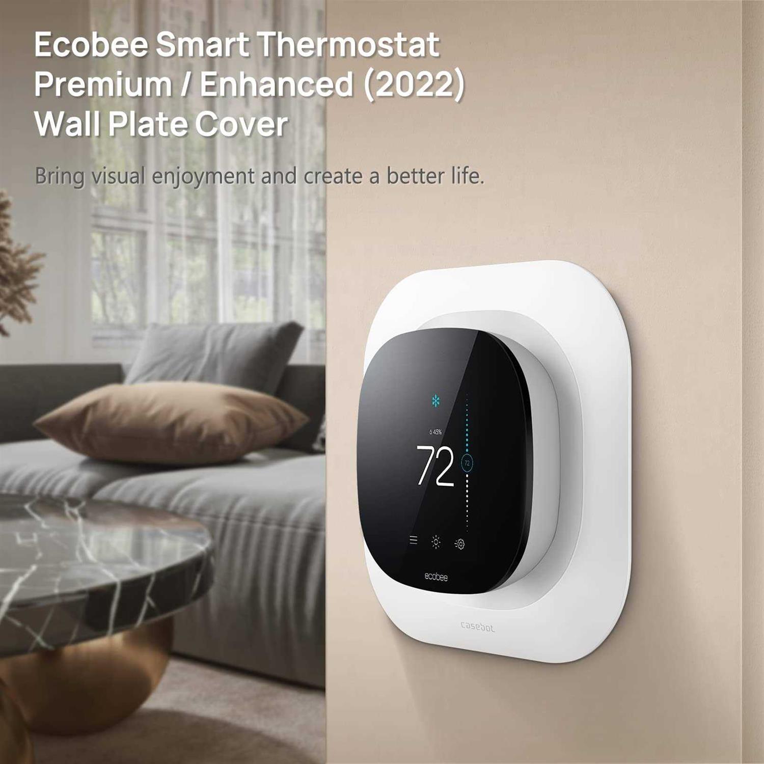 CaseBot Wall Plate for New 2022 Ecobee Smart Thermostat Premium & 2022 Ecobee Smart Thermostat Enhanced, Practical and Stylish Trim Kit Bracket - Image 4