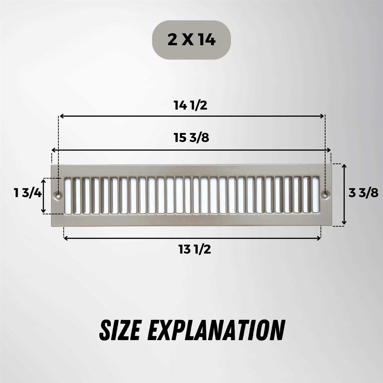 Handua 4 x Toe Kick Register Grille Vent Cover Outer Dimensions - Image 4