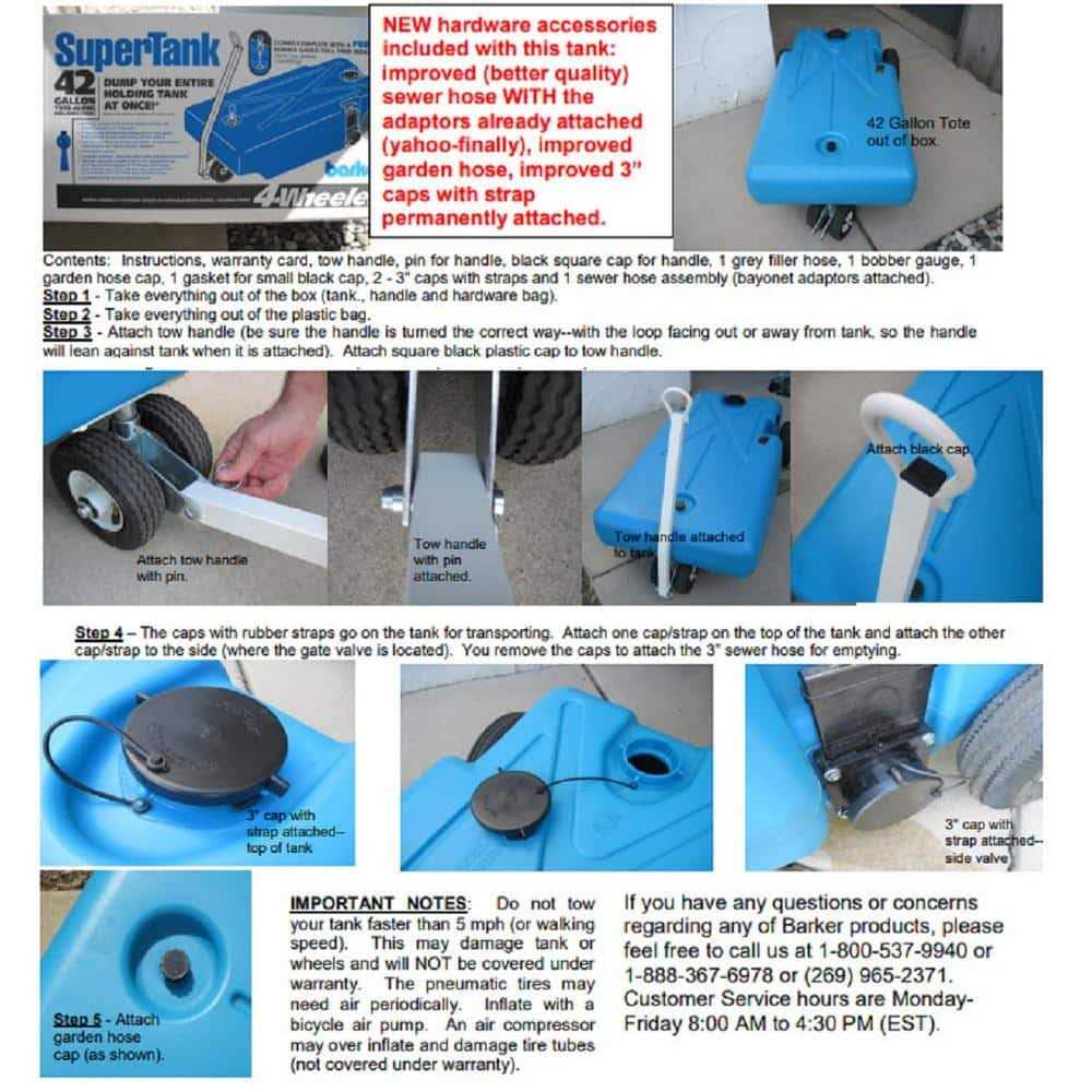 Barker 42 Gallon 4-Wheeler Tote-Along Portable Holding Tank - Image 5