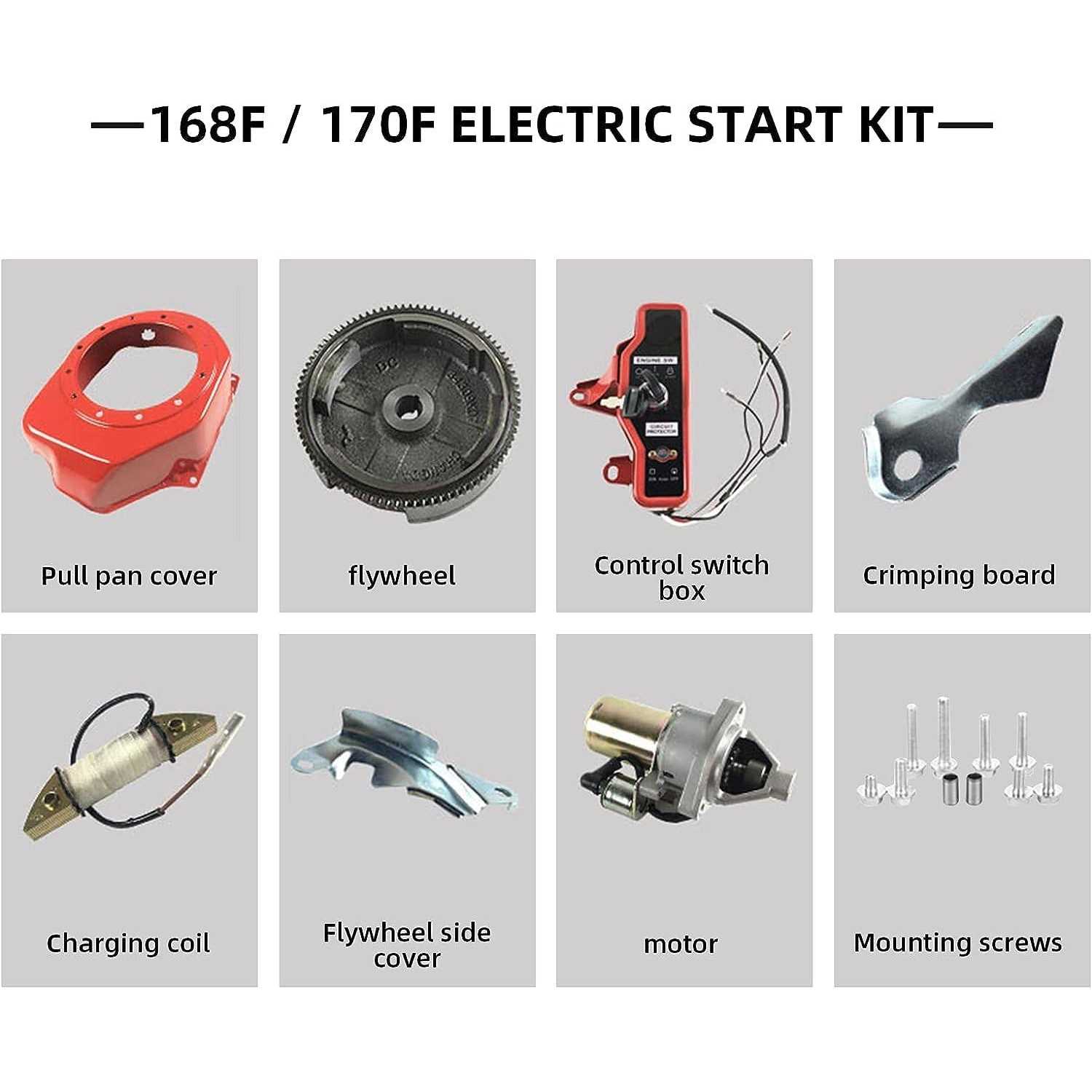 Electric Start Kit,Electric Starter Motor Kit Fit for Gx160 Gx200 5.5hp 6.5 Hp Engines -Starter Motor - Image 5