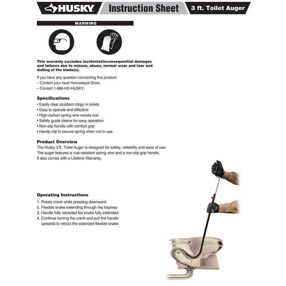 Husky 3 ft. Toilet Auger 82-972-111 - Image 3