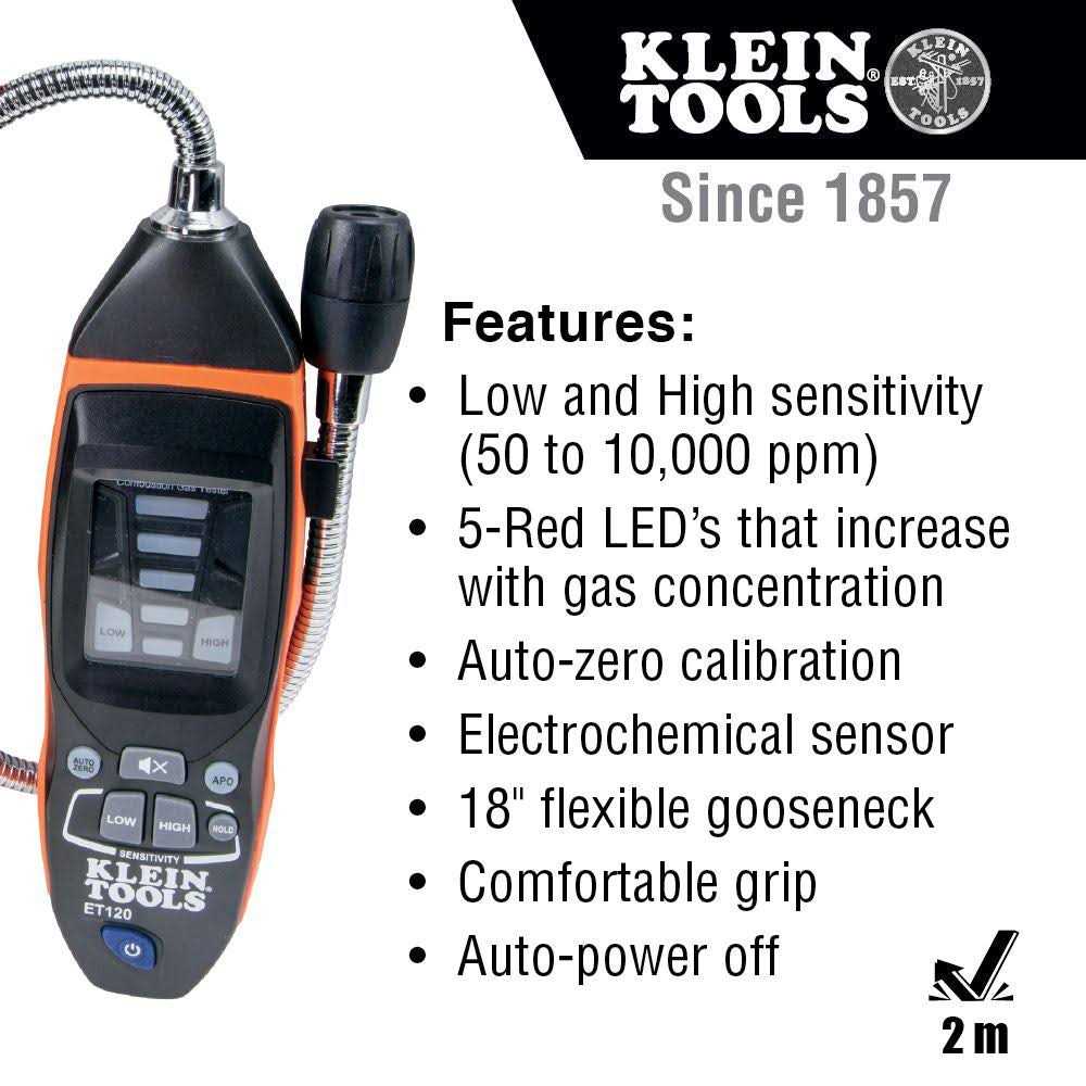 Klein Tools Combustible Gas Leak Detector ET120 - Image 2