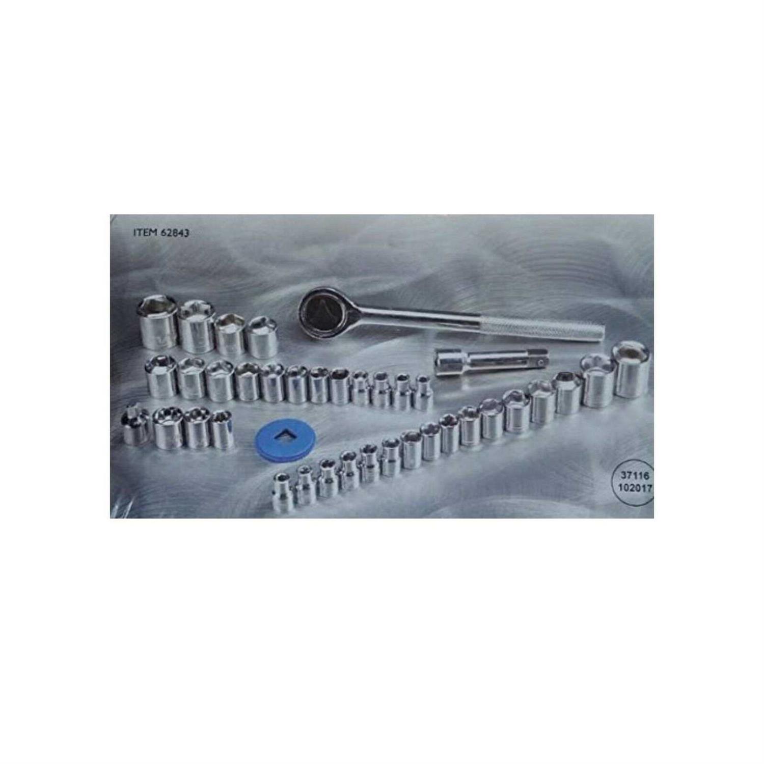 Pittsburgh 3/8 in. 1/4 in. Drive SAE & Metric Socket Set - Image 4