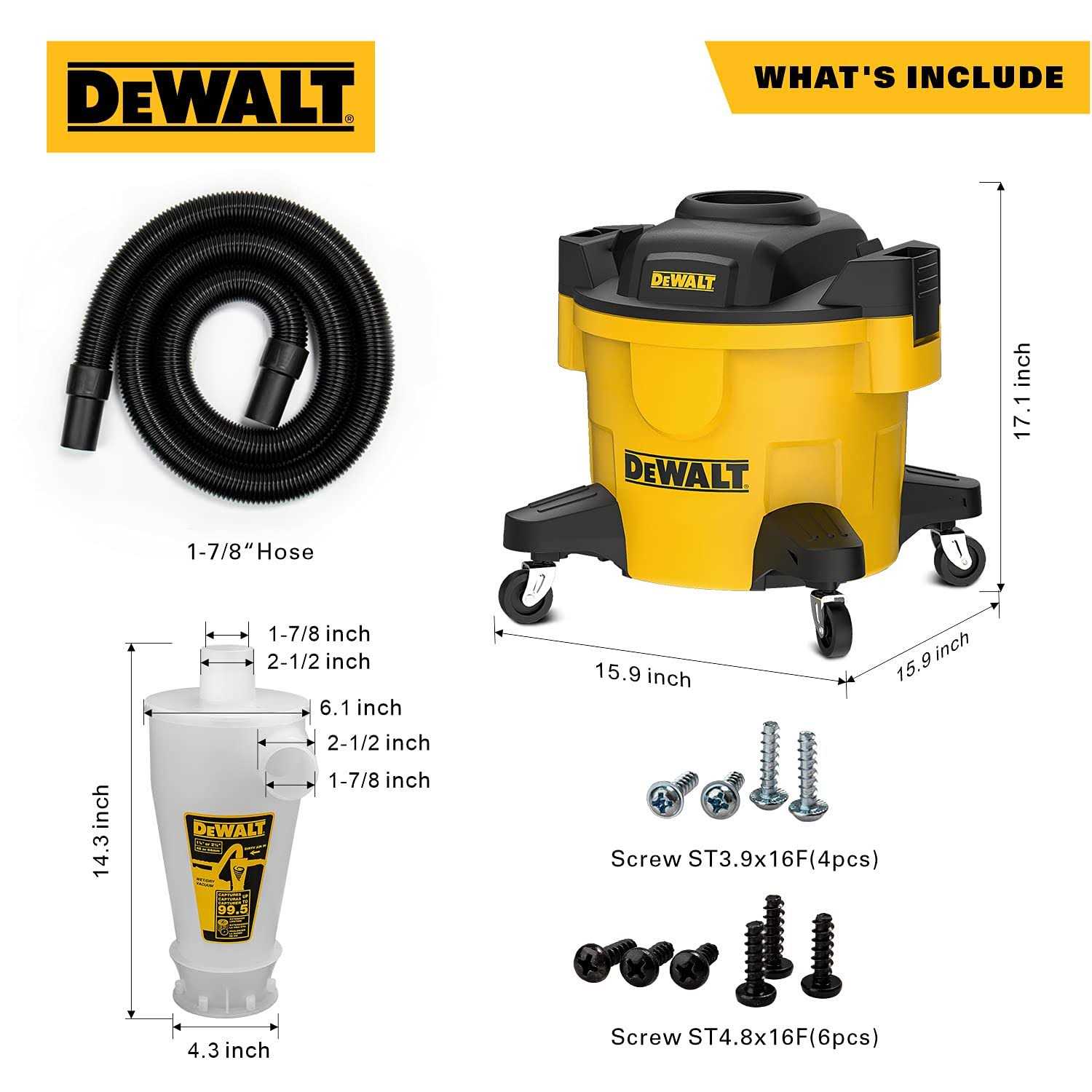 DEWALT Dust Separator with 6 gal. Poly Tank - Image 4