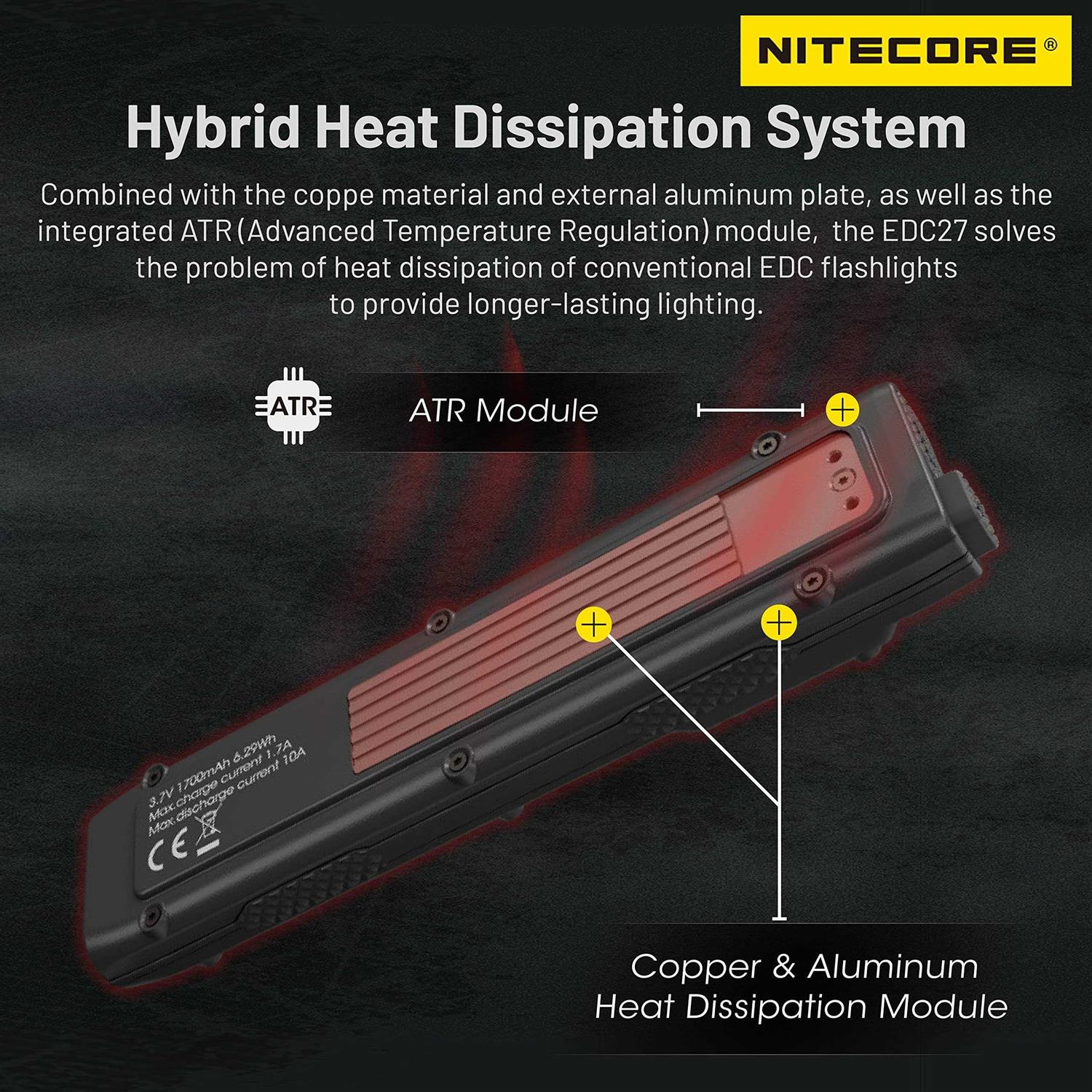 Nitecore EDC27 Ultra Slim 3000 Lumen Flashlight - Image 2