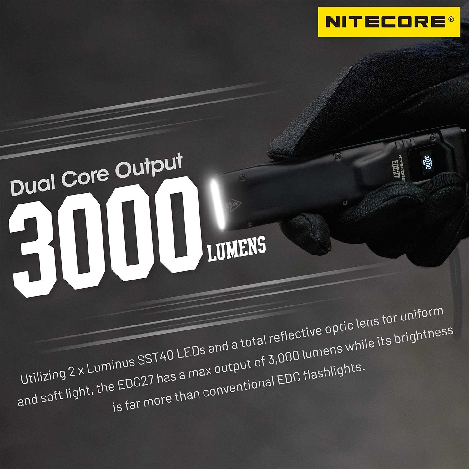 Nitecore EDC27 Ultra Slim 3000 Lumen Flashlight - Image 3