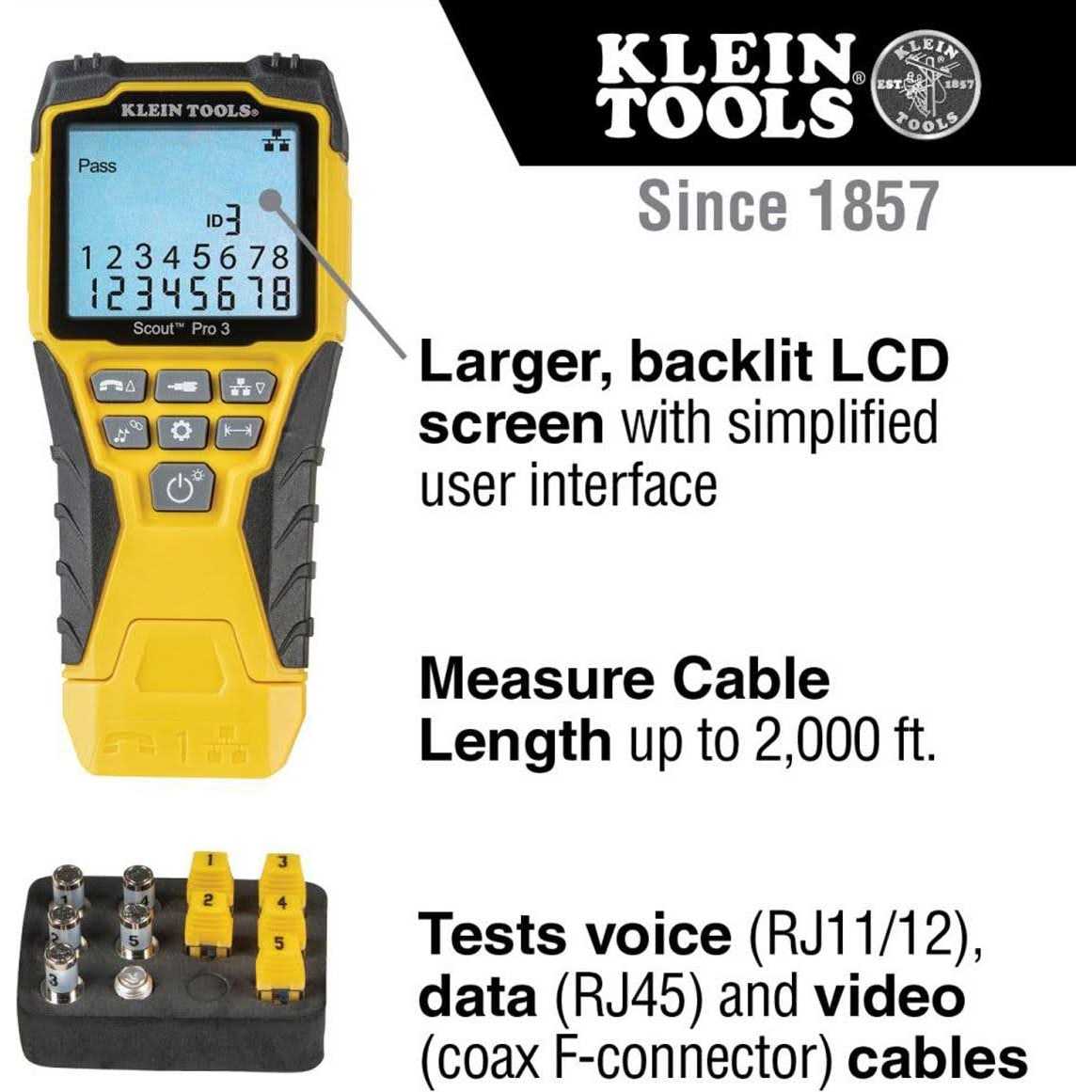 Klein Tools Scout Pro 3 Cable Tester Kit VDV501-851 - Image 4