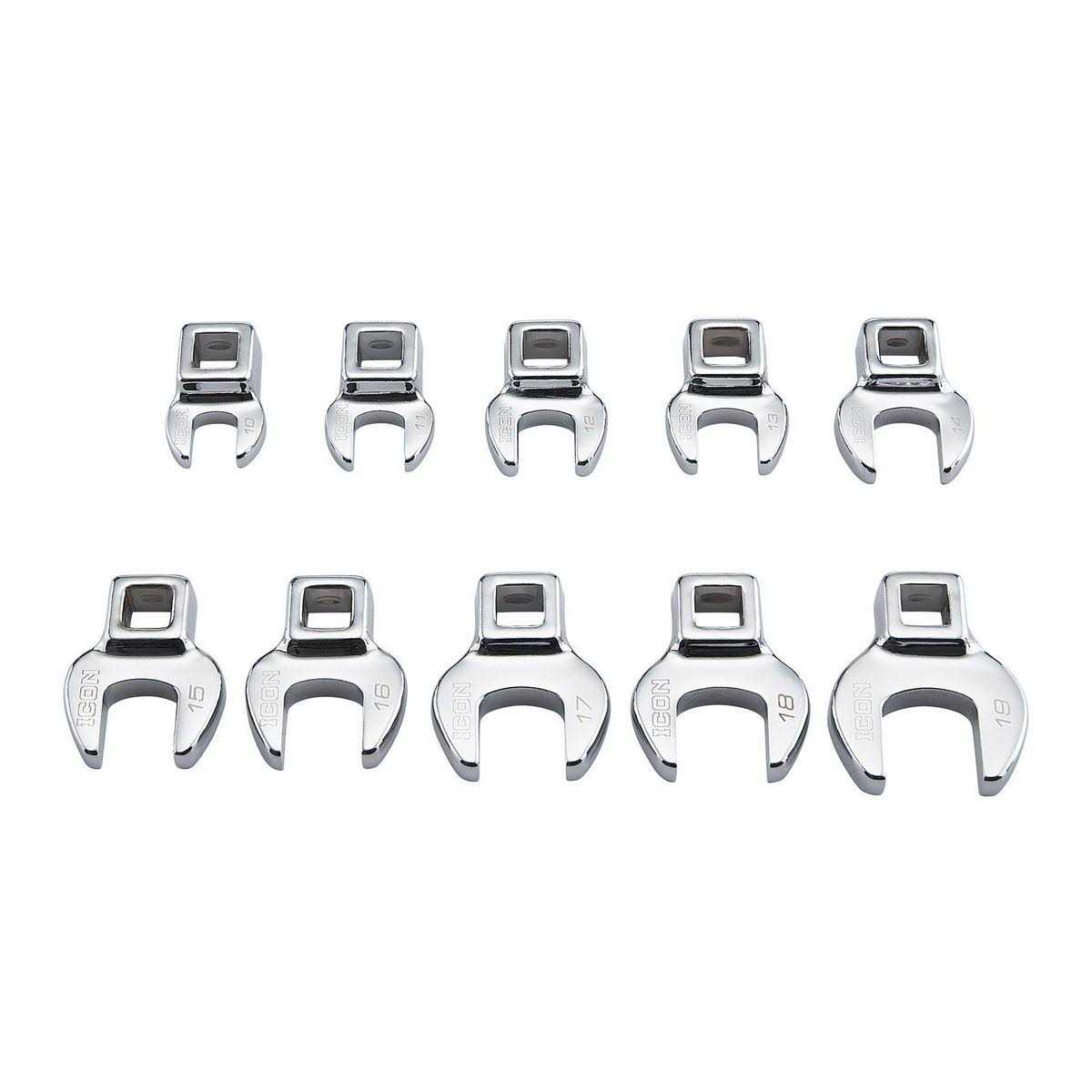 Icon 3/8 in. Drive Metric Professional Crowfoot Wrench Set