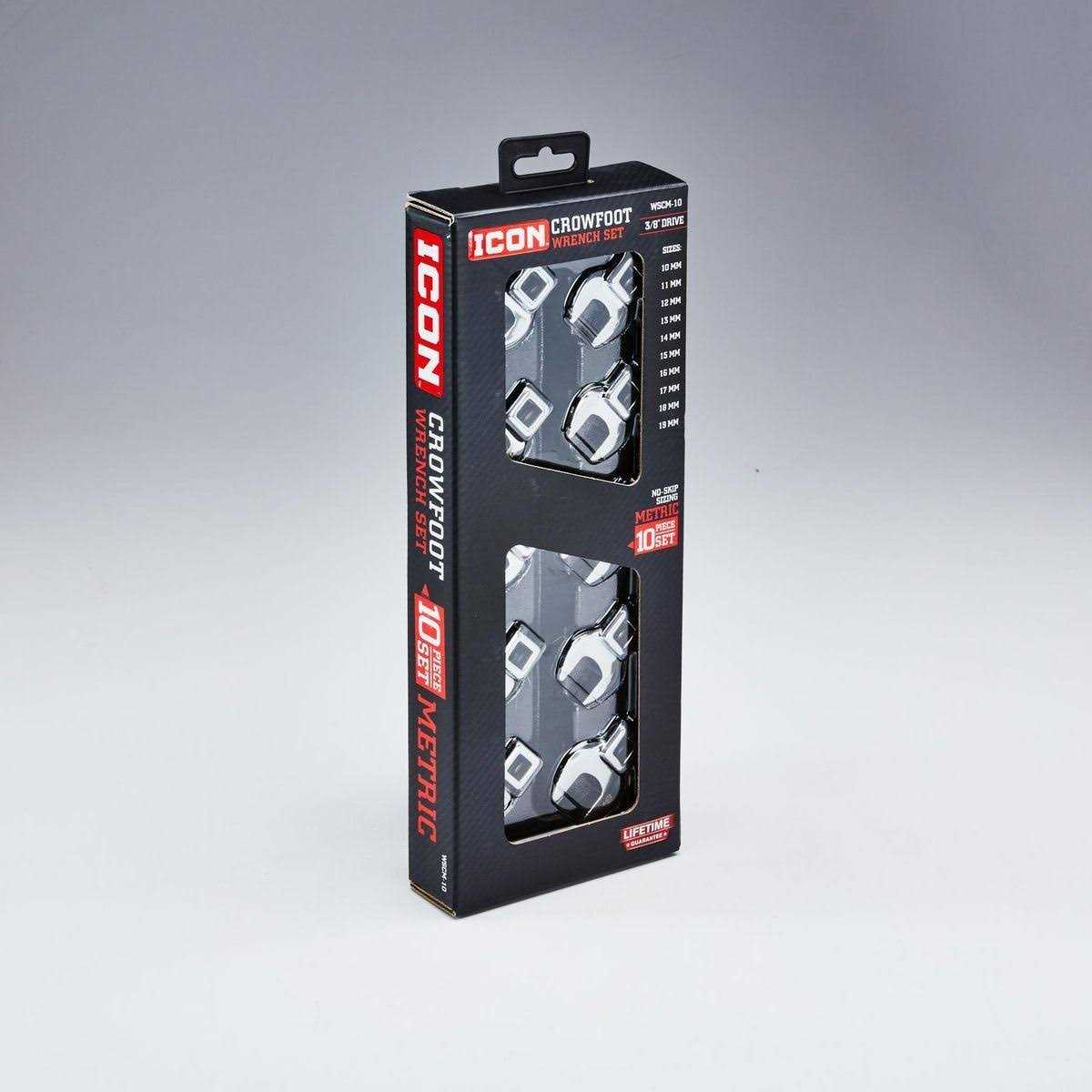 Icon 3/8 in. Drive Metric Professional Crowfoot Wrench Set - Image 2