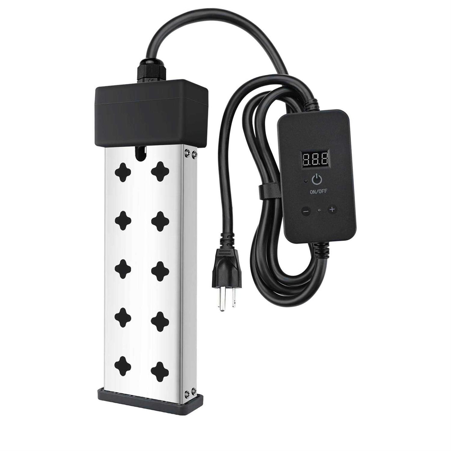 Immersion Water Heater Portable Bathtub Heater with Real-Time Temp Detection Temp Setting Temp Maintenance Dry Burn Protection Security Alarm