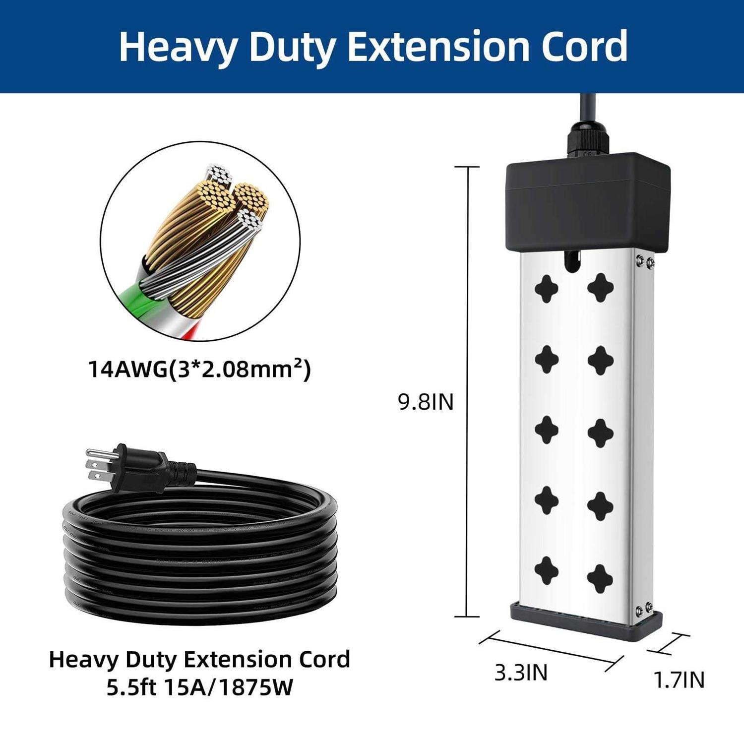 Immersion Water Heater Portable Bathtub Heater with Real-Time Temp Detection Temp Setting Temp Maintenance Dry Burn Protection Security Alarm - Image 4