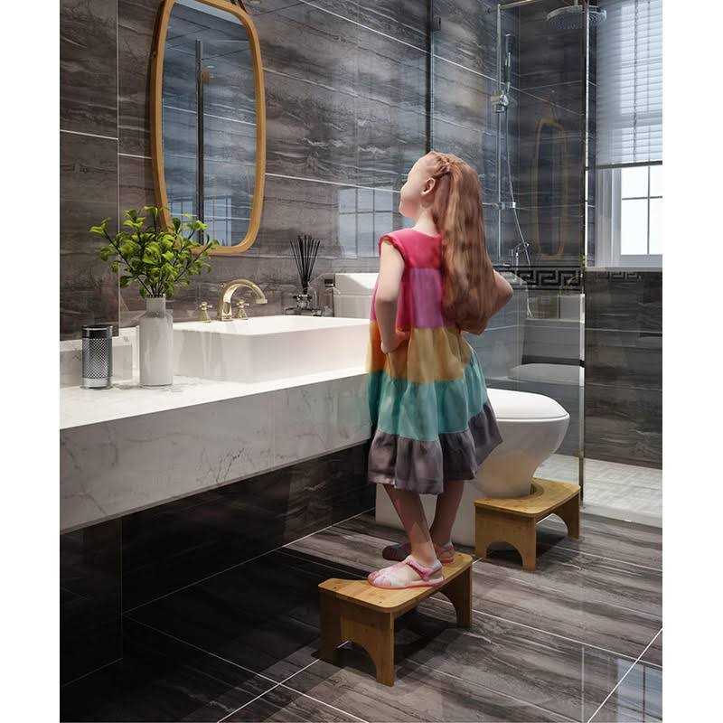 Bamboo Toilet Stool for Adults JACNITAD 6.5 inch Toilet Poop Stool - Image 5