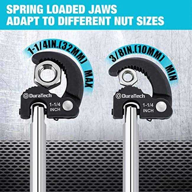 DURATECH 11-inch Basin Wrench Sink Wrench Adjustable 3/8'' to 1-1/4'' Capacity Upgrade Jaw - Image 5