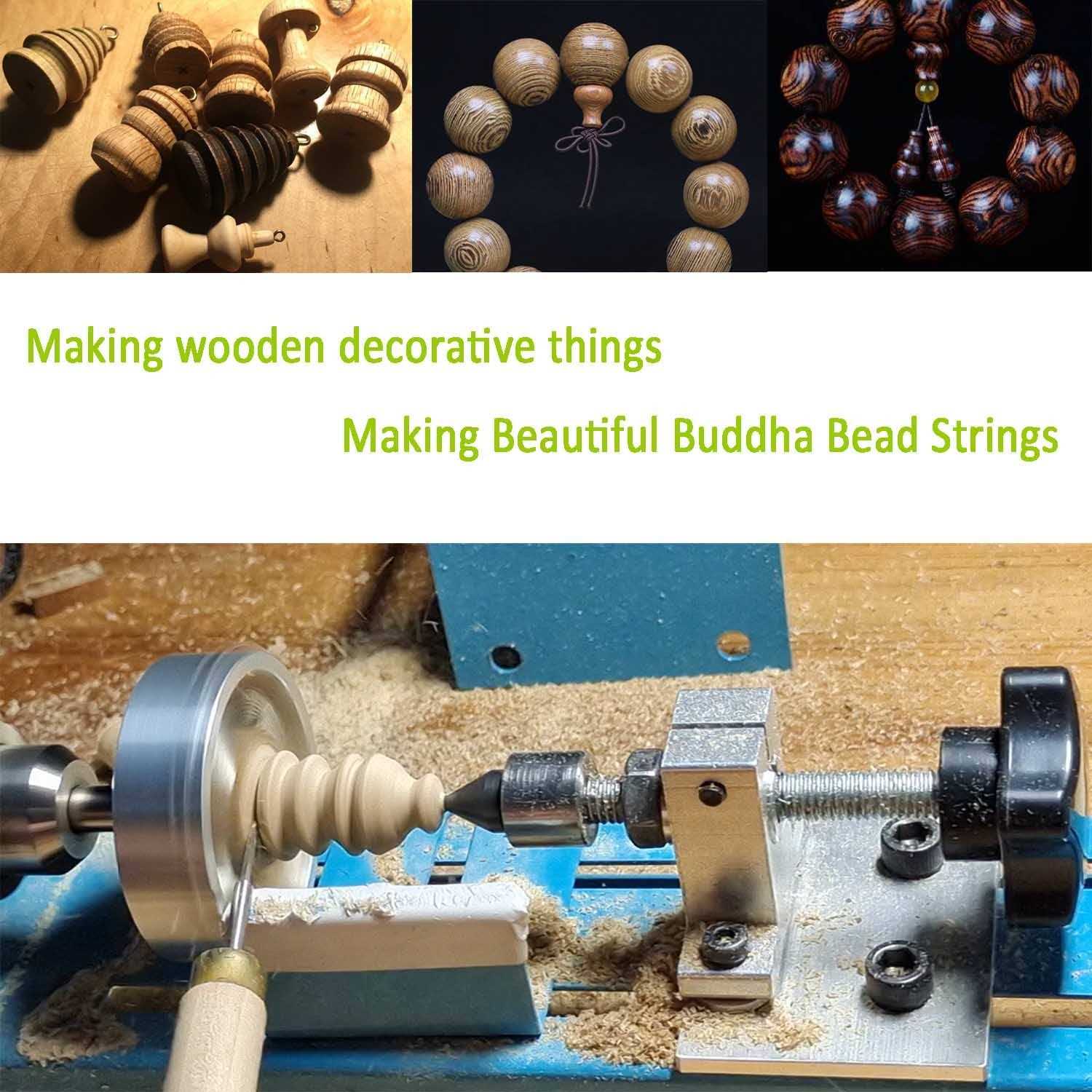 Winbomgo Mini Lathe Wood Lathe Machine Multi-Purpose Type Lathe Milling Cutting Grinding Polishing Professional Table Top Lathe Tool Kit - Image 5