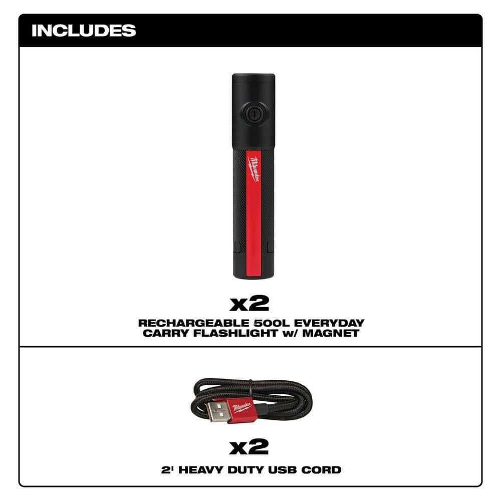 Milwaukee 2011R Rechargeable Everyday Carry Flashlight Magnet - Image 4