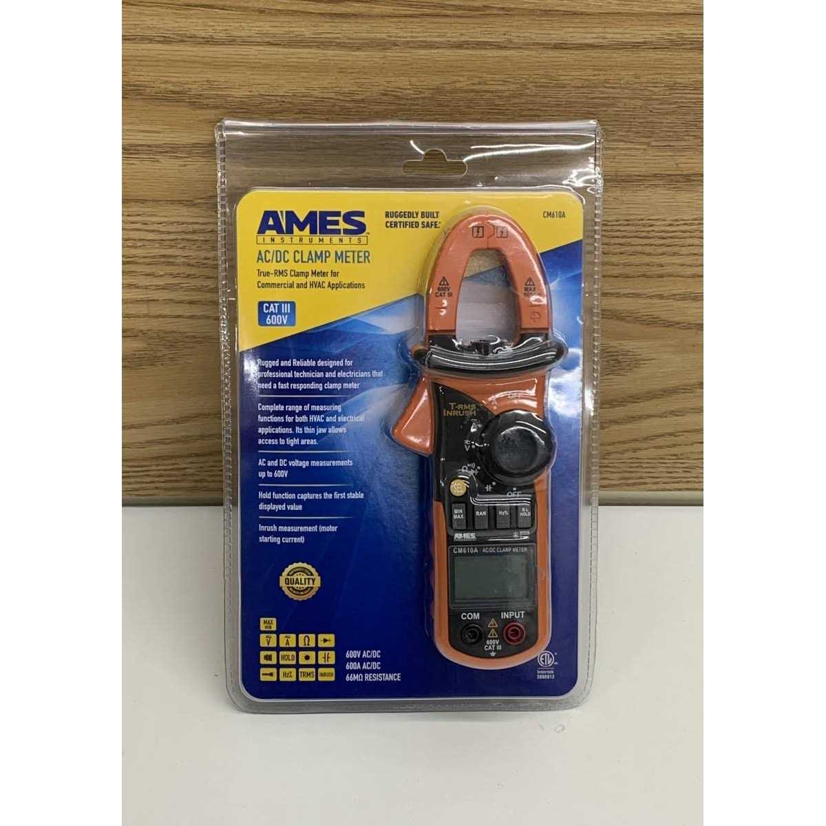Ames Instruments CM610A 600A T-RMS AC/DC Clamp Meter - Image 3