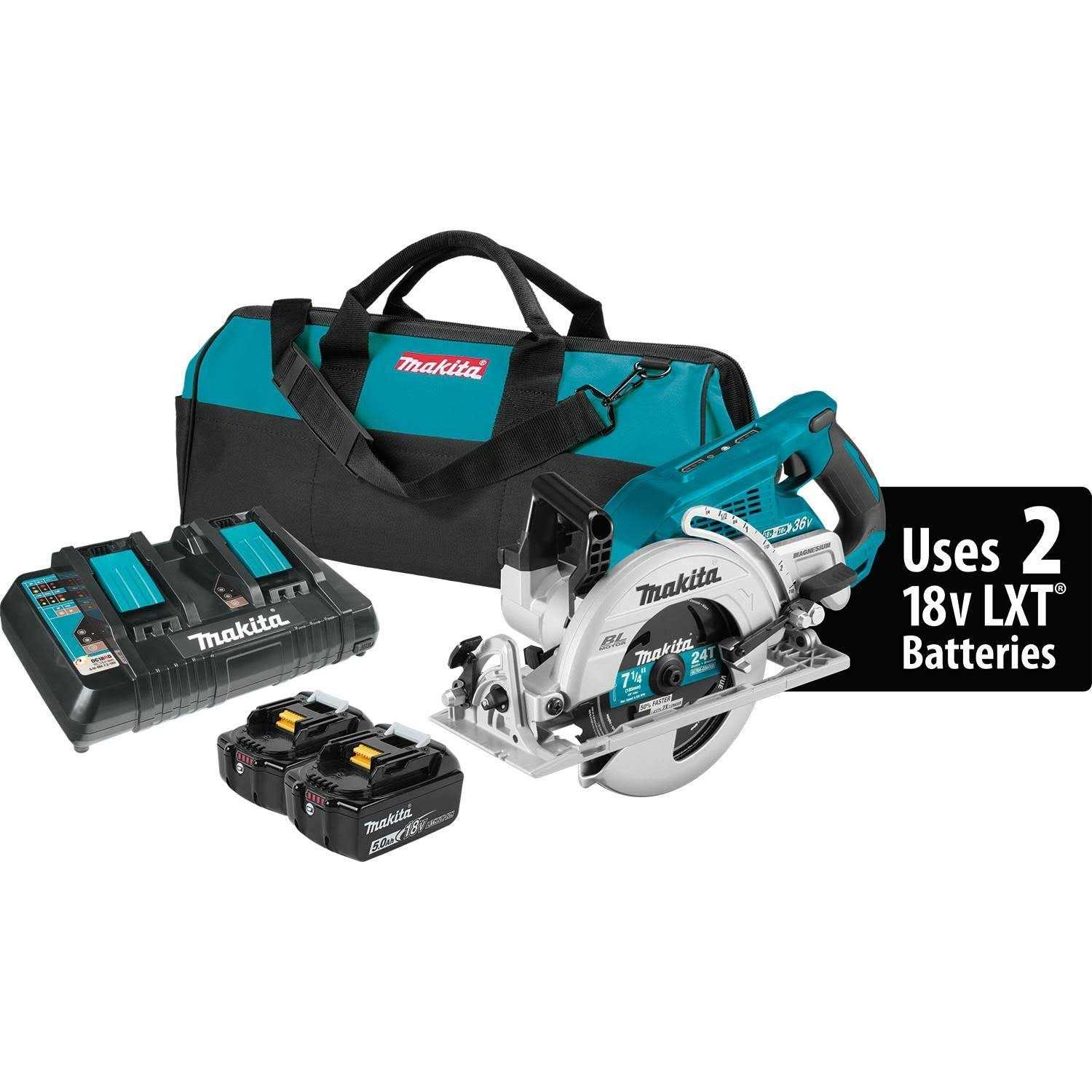 Makita XSR01PT Cordless Brushless Rear Handle Circular Saw Kit