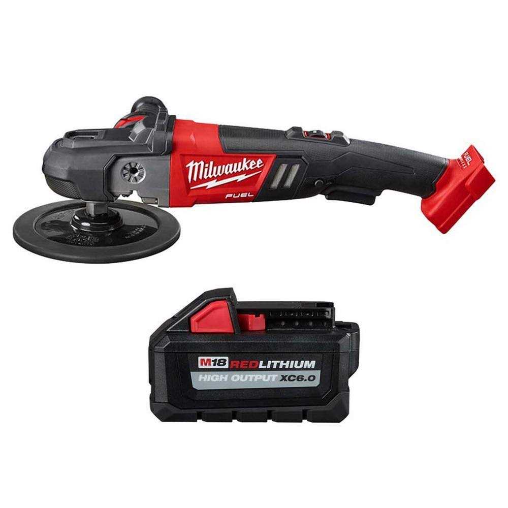 Milwaukee M18 FUEL 18V Lithium-Ion Brushless Cordless 7 in. Variable Speed Polisher w/6.0Ah Battery