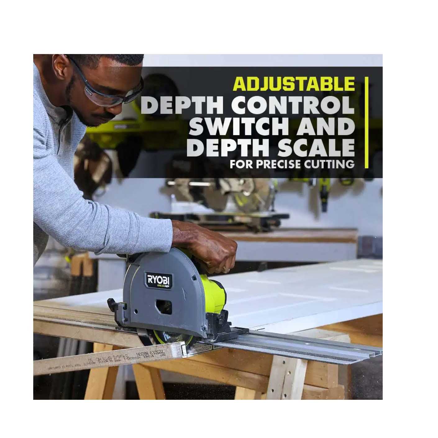 RYOBI PTS01K ONE+ HP 18V Brushless Cordless 6-1/2 in. Track Saw Kit with 4.0 Ah HIGH PERFORMANCE Battery and Charger - Image 3